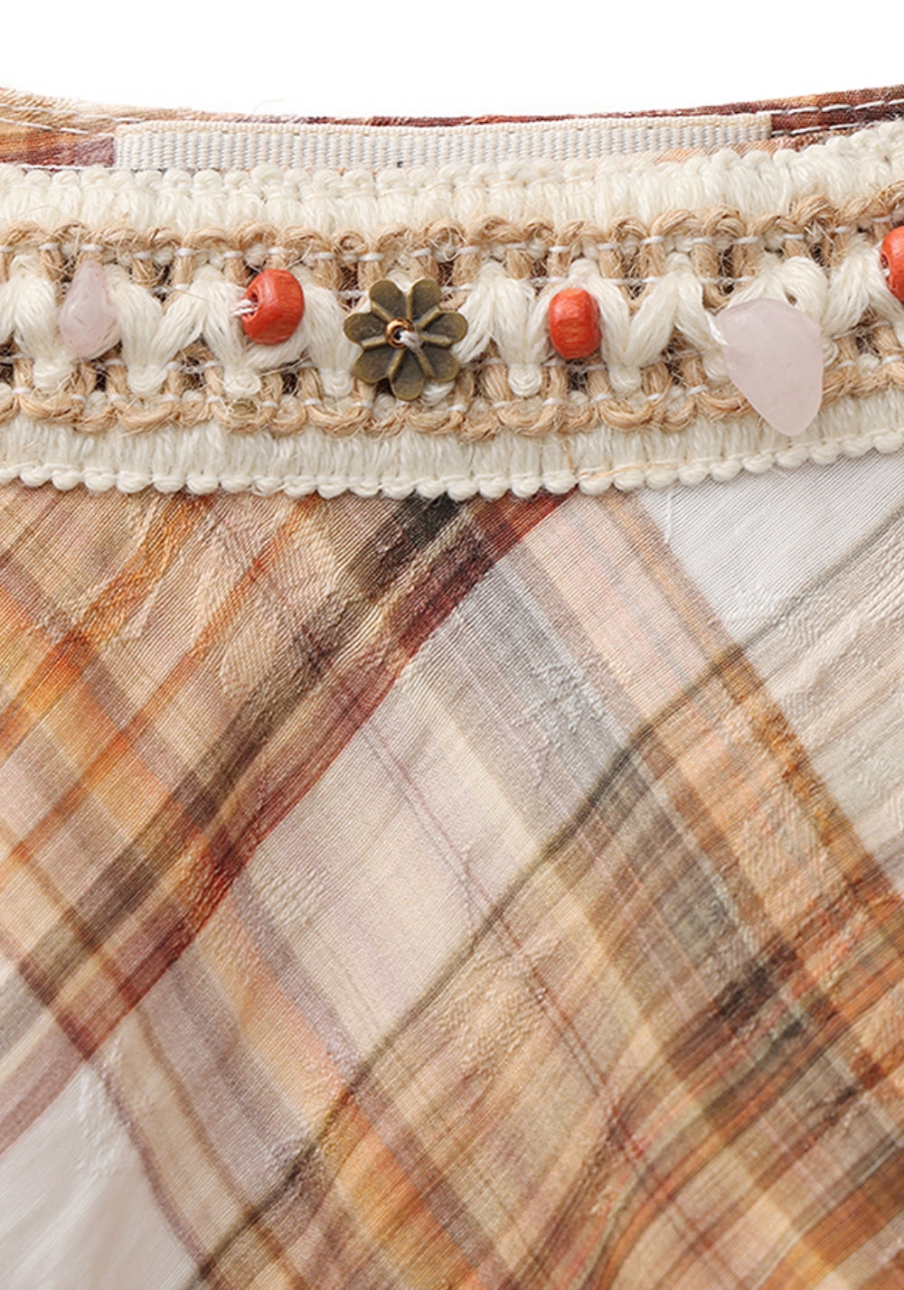 NyDkyel丨Beaded Tencel Checkered Skirt - PSYLOS 1, NyDkyel丨Beaded Tencel Checkered Skirt, Skirts, NyDkyel, PSYLOS 1