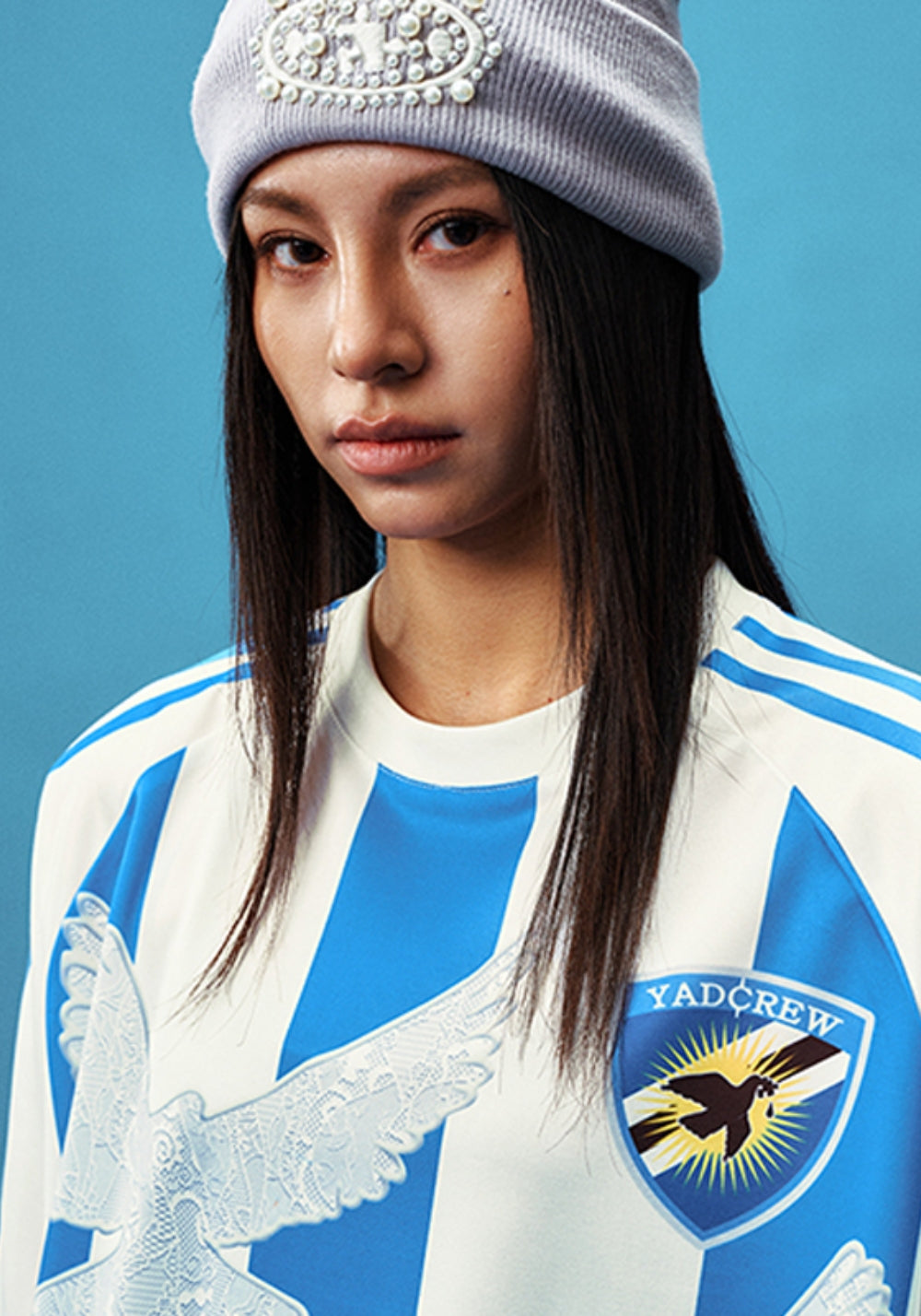 YADcrew丨YADcrew Lace Dove Stripe Tee-Blue - PSYLOS 1, YADcrew丨YADcrew Lace Dove Stripe Tee-Blue, T-Shirt, YADcrew, PSYLOS 1