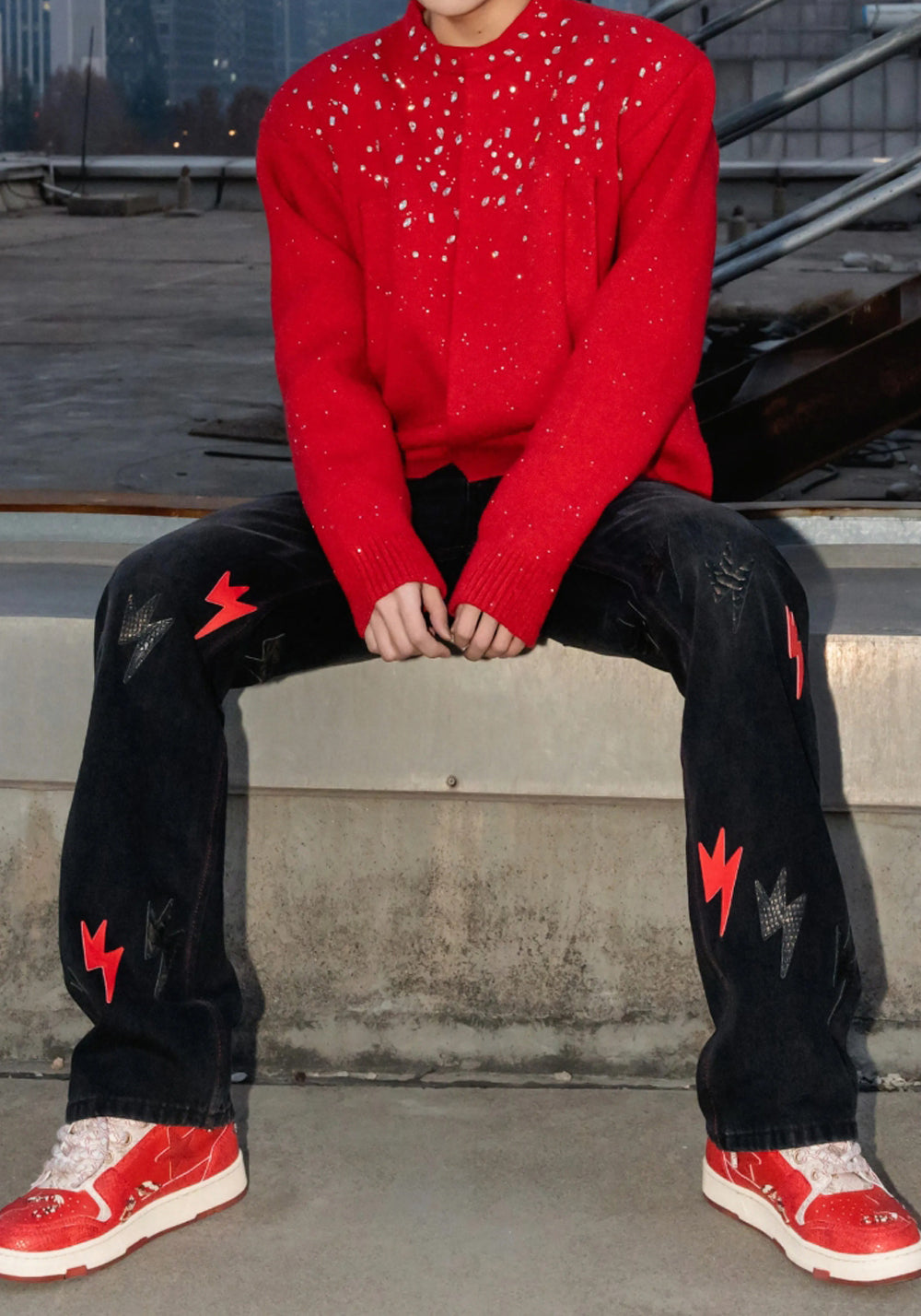 AMEXNOCAP丨Snake Year Lightning Washed Jeans - PSYLOS 1, AMEXNOCAP丨Snake Year Lightning Washed Jeans, Jeans, AMEXNOCAP, PSYLOS 1