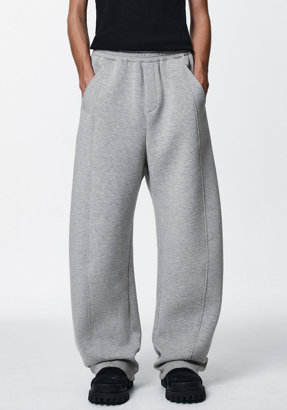 PCLP Black Pleated Air Layer Sweatpants