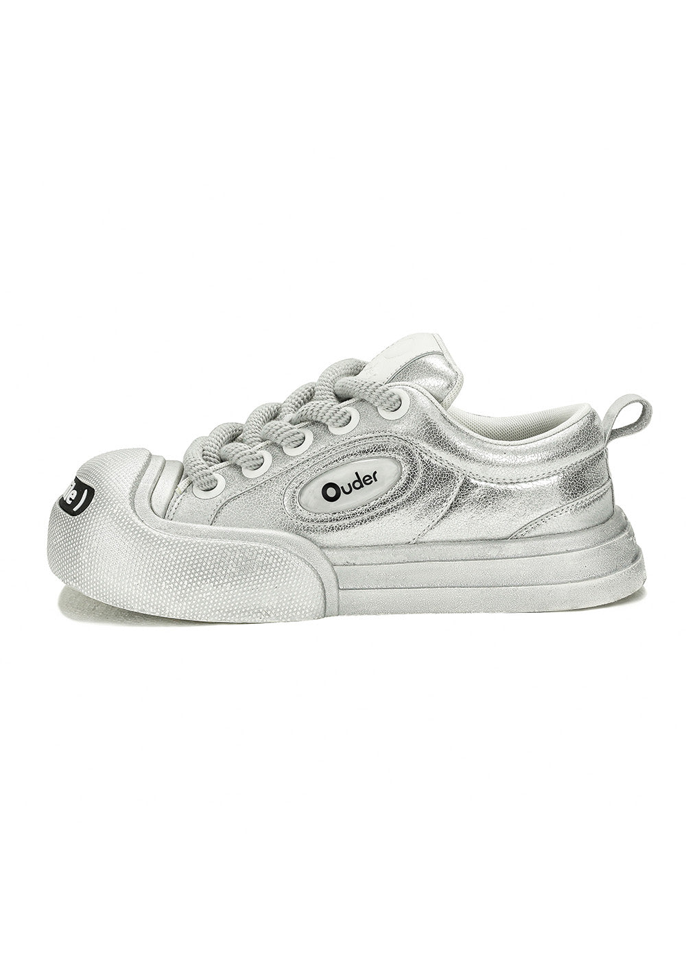 OUDER丨Smile Open Smile Big Head Canvas Shoes-Silver - PSYLOS 1, OUDER丨Smile Open Smile Big Head Canvas Shoes-Silver, Canvas Sneakers, OUDER, PSYLOS 1