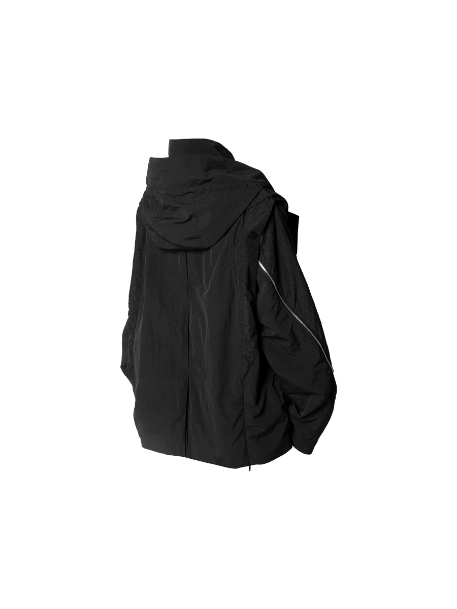 Modular Deconstructed Jacket with Multiple Zippers and Versatile Styling Options