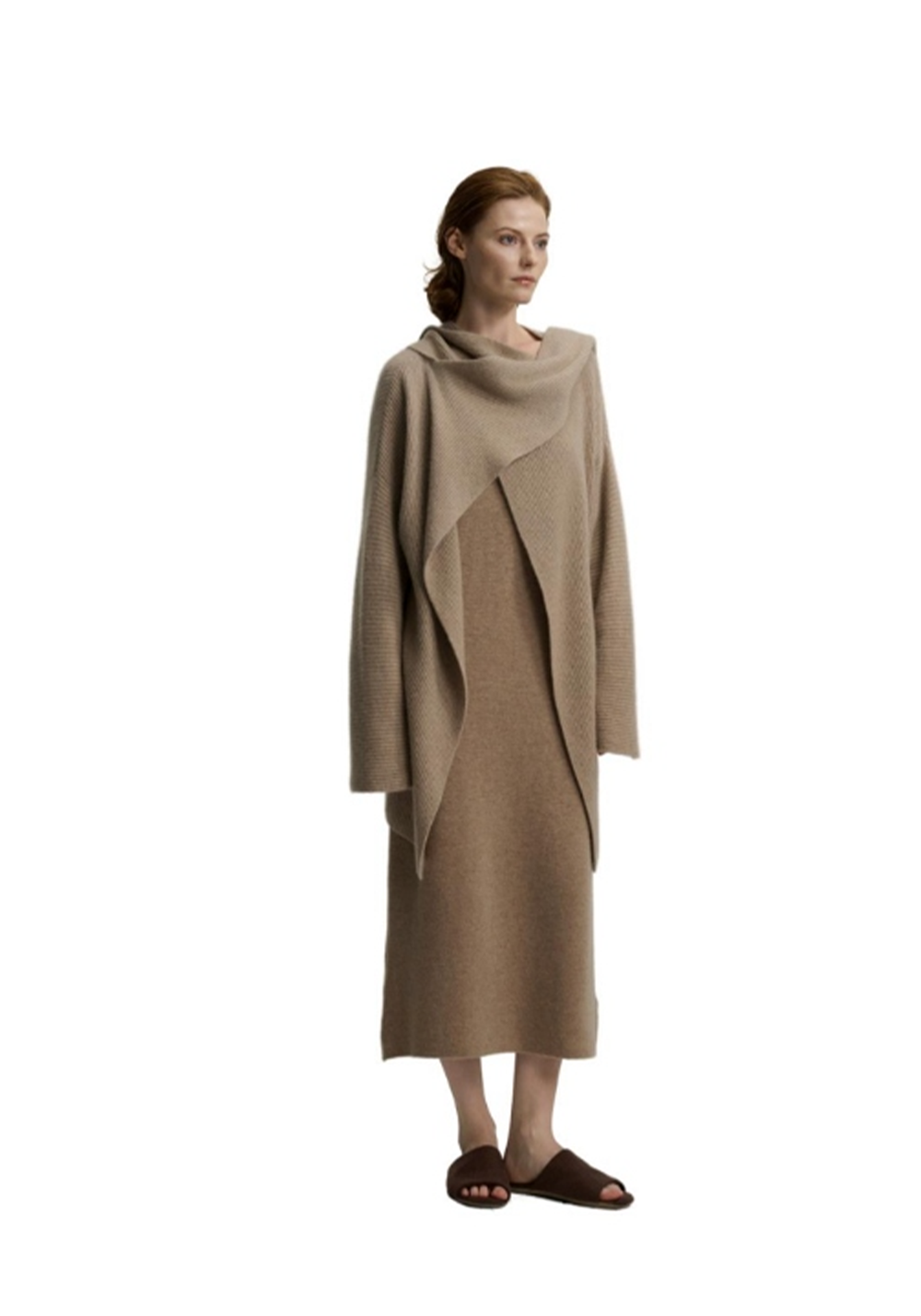 CASHMERE Cashmere Design Coat-Flower Camel