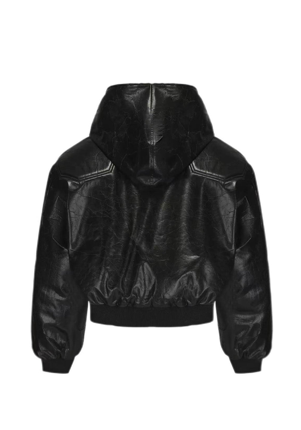 Disark│Cracked PU Leather Cropped Bomber Jacket - PSYLOS 1, Disark│Cracked PU Leather Cropped Bomber Jacket, Coat, Disark, PSYLOS 1