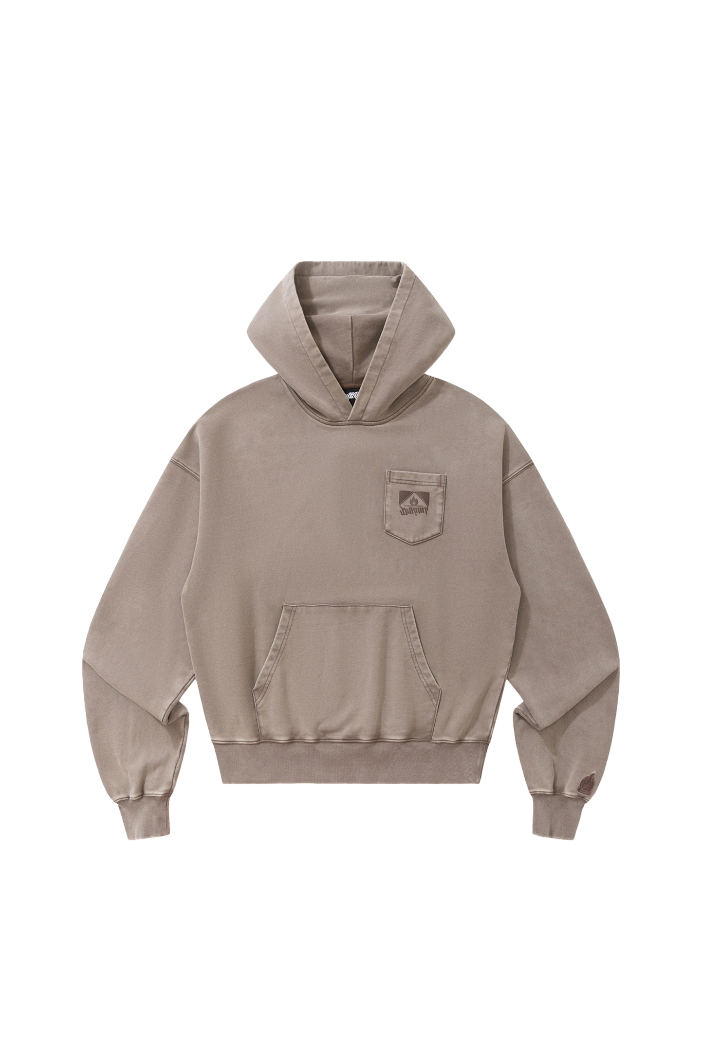 BURNIN* “97’series” worn square logo washed and distressed hooded sweatshirt - PSYLOS 1, BURNIN* “97’series” worn square logo washed and distressed hooded sweatshirt, T-Shirt, Burnin, PSYLOS 1