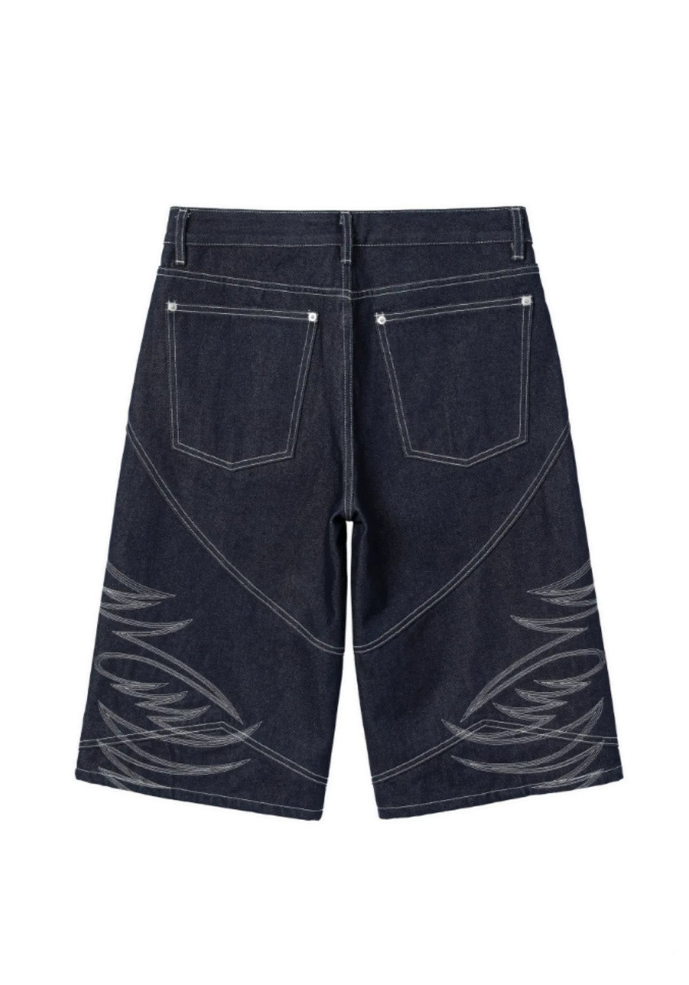 REGEN ZONE丨"RIOT" Armor Embroidered Raw Denim Shorts - PSYLOS 1, REGEN ZONE丨"RIOT" Armor Embroidered Raw Denim Shorts, Shorts, REGEN ZONE•JAPAN, PSYLOS 1
