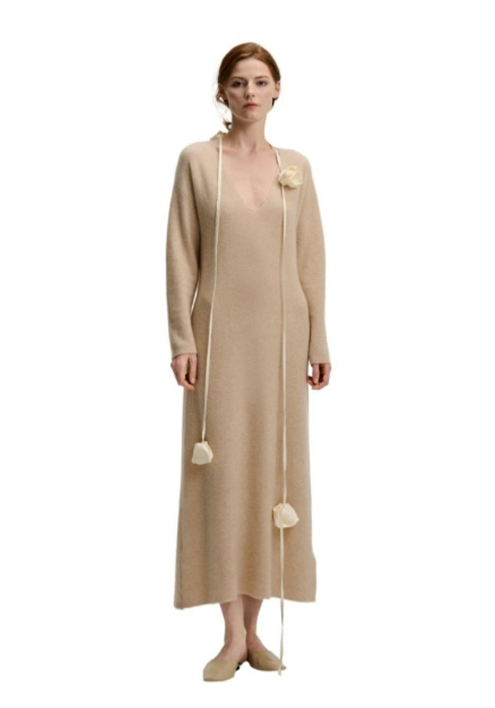 CASHMERE V-Neck Cocoon Cashmere Dress