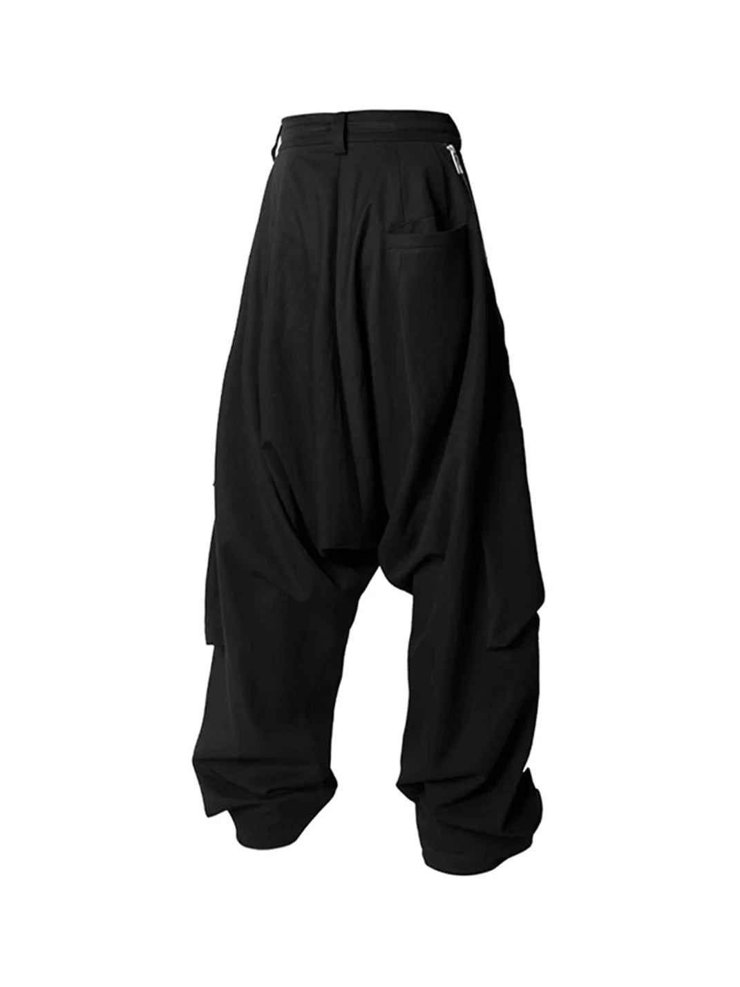 RELABEL丨Pantalones de traje casuales asimétricos de tiro bajo y múltiples pliegues