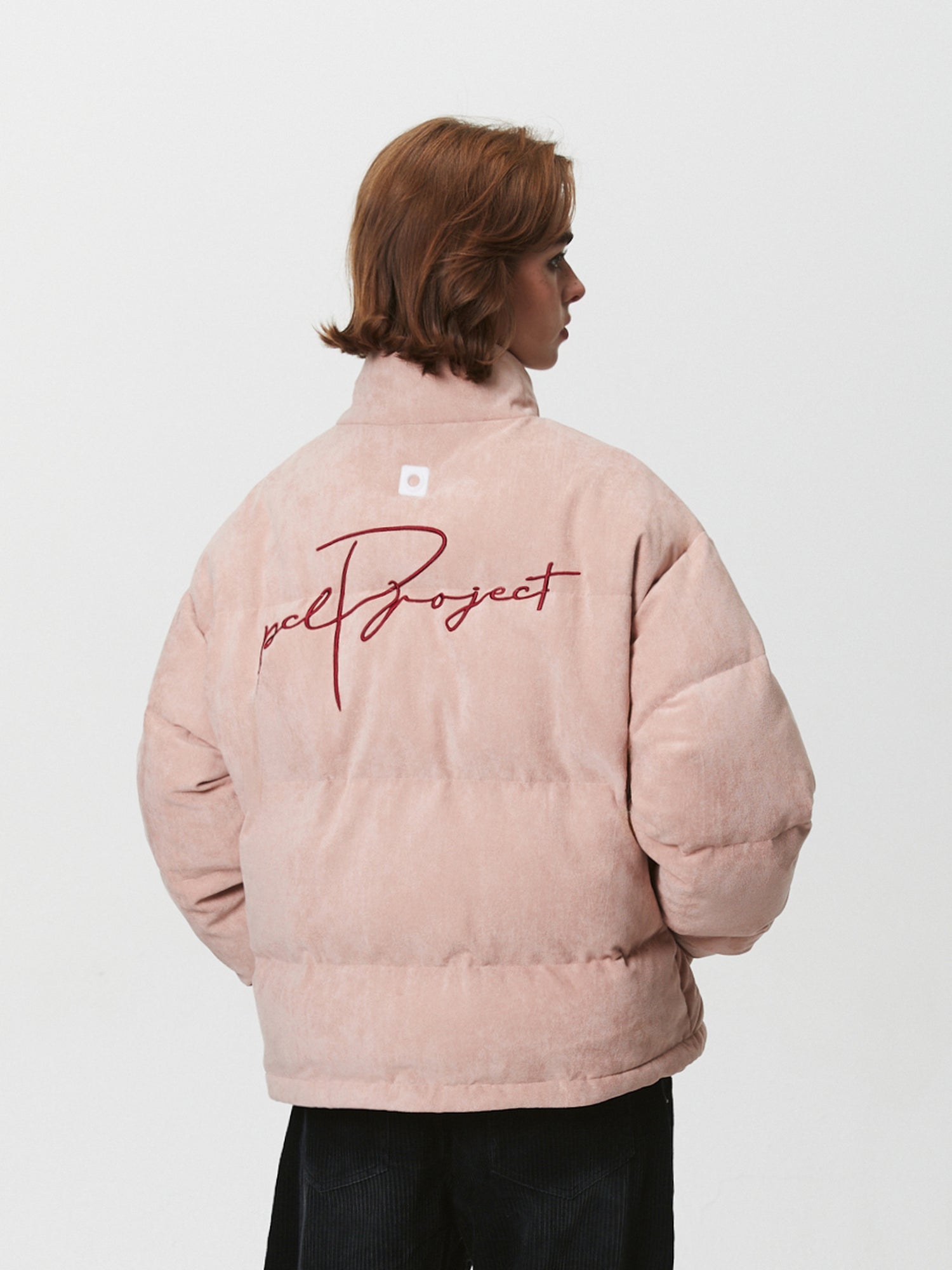 PCLP Imitation Suede Embroidered Down Jacket