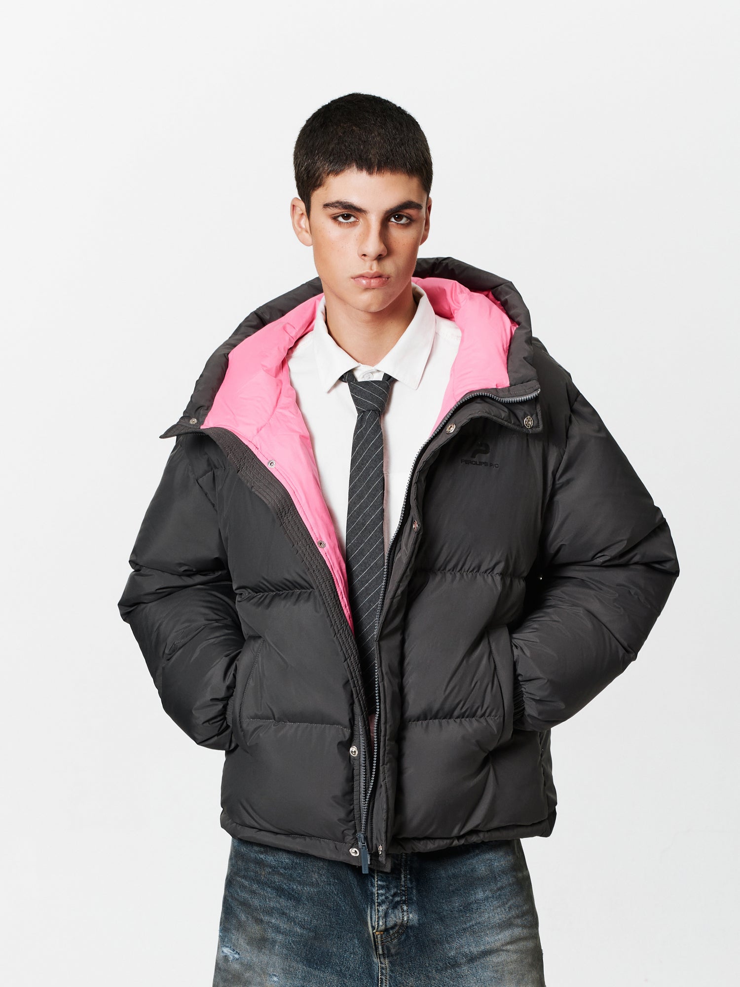 PCLP Colorblock Hooded Down Jacket