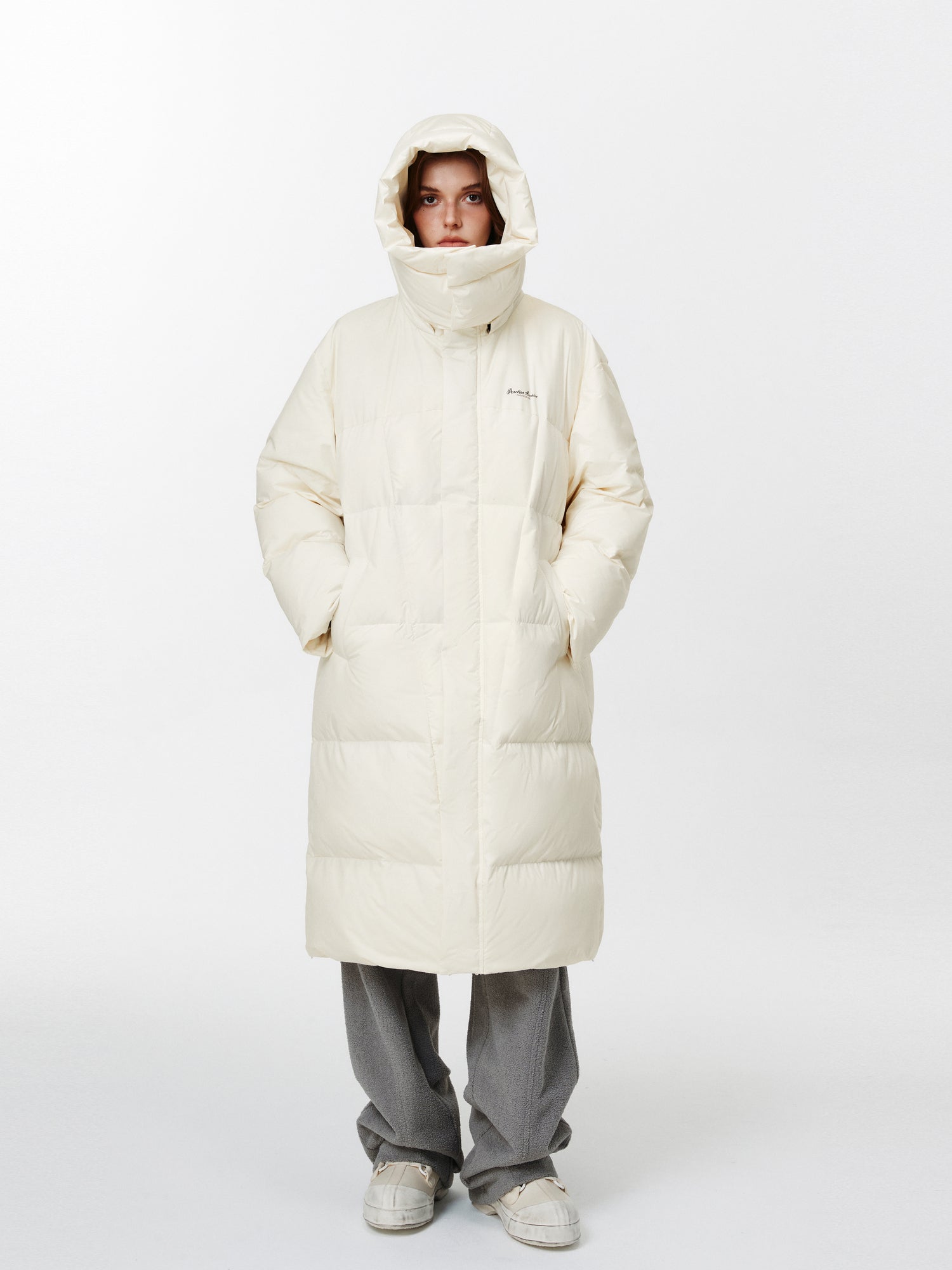 PCLP Deconstructed Long Hooded Down Jacket