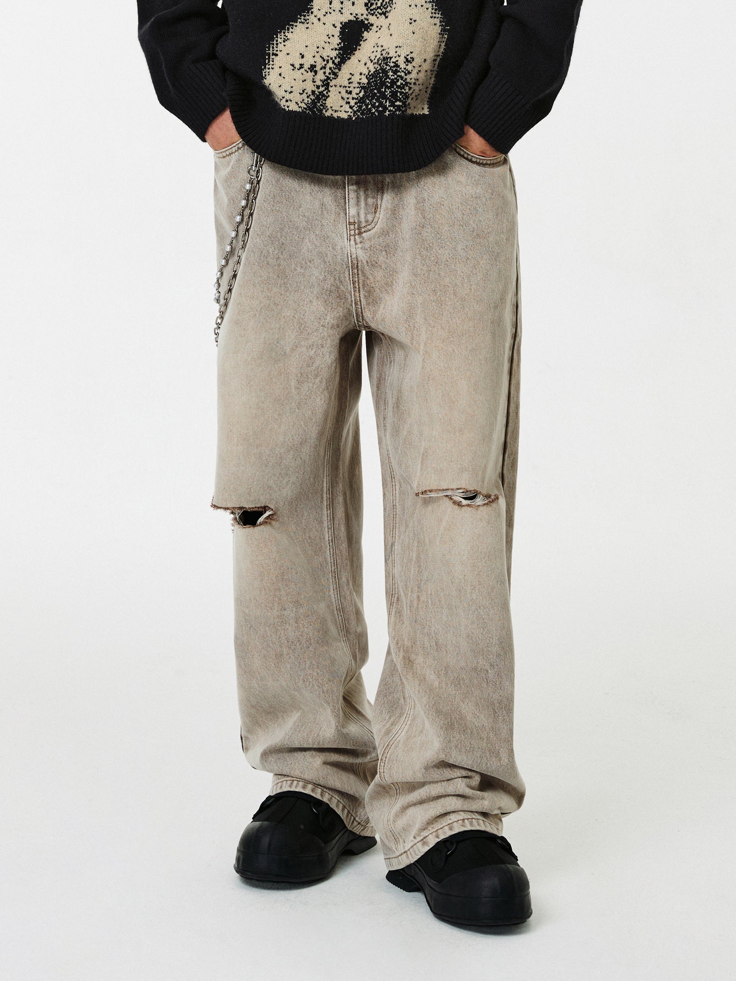 PCLP Khaki Distressed Jeans