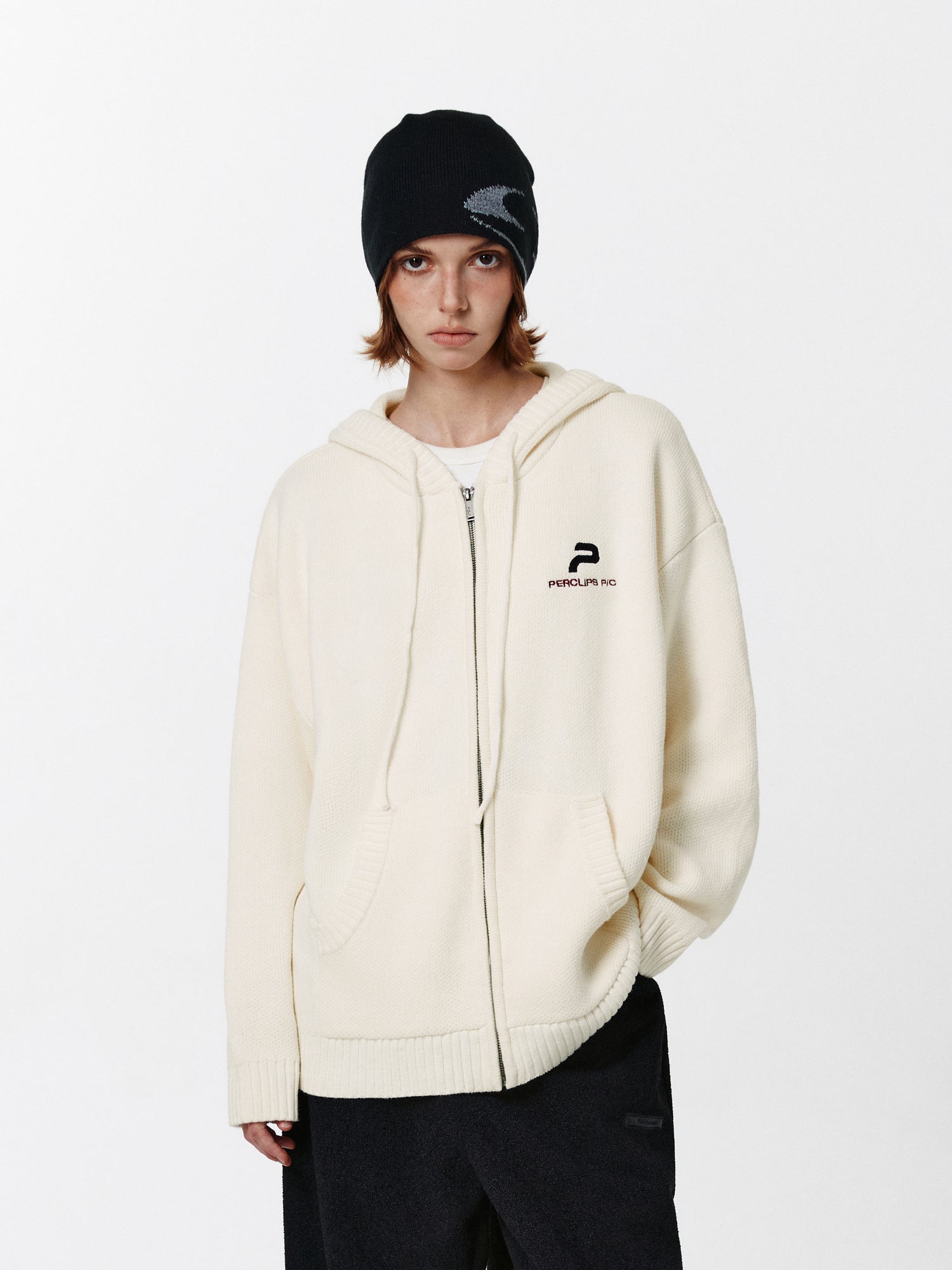 PCLP Head Letter P Hooded Sweater Cardigan