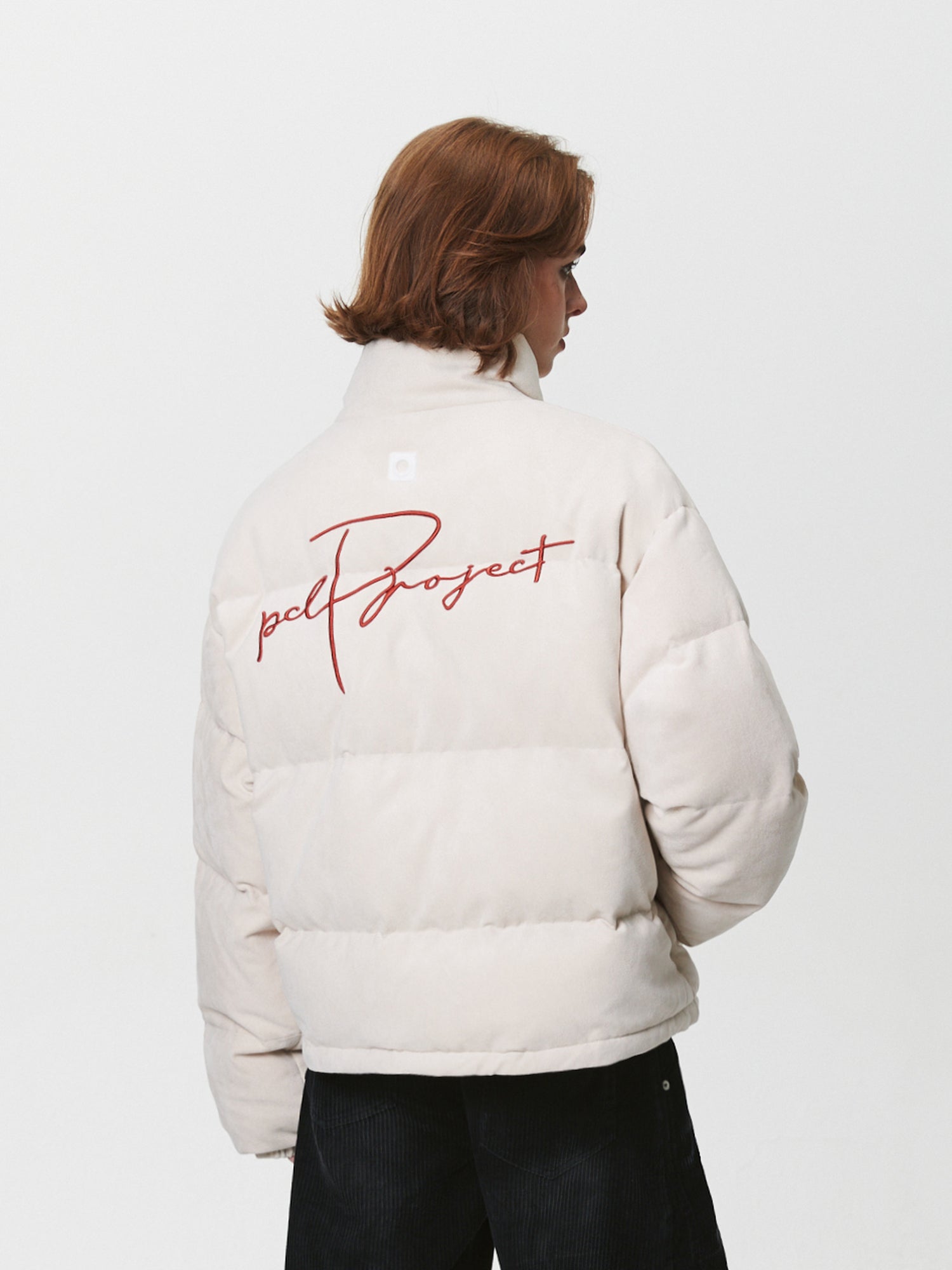 PCLP Imitation Suede Embroidered Down Jacket