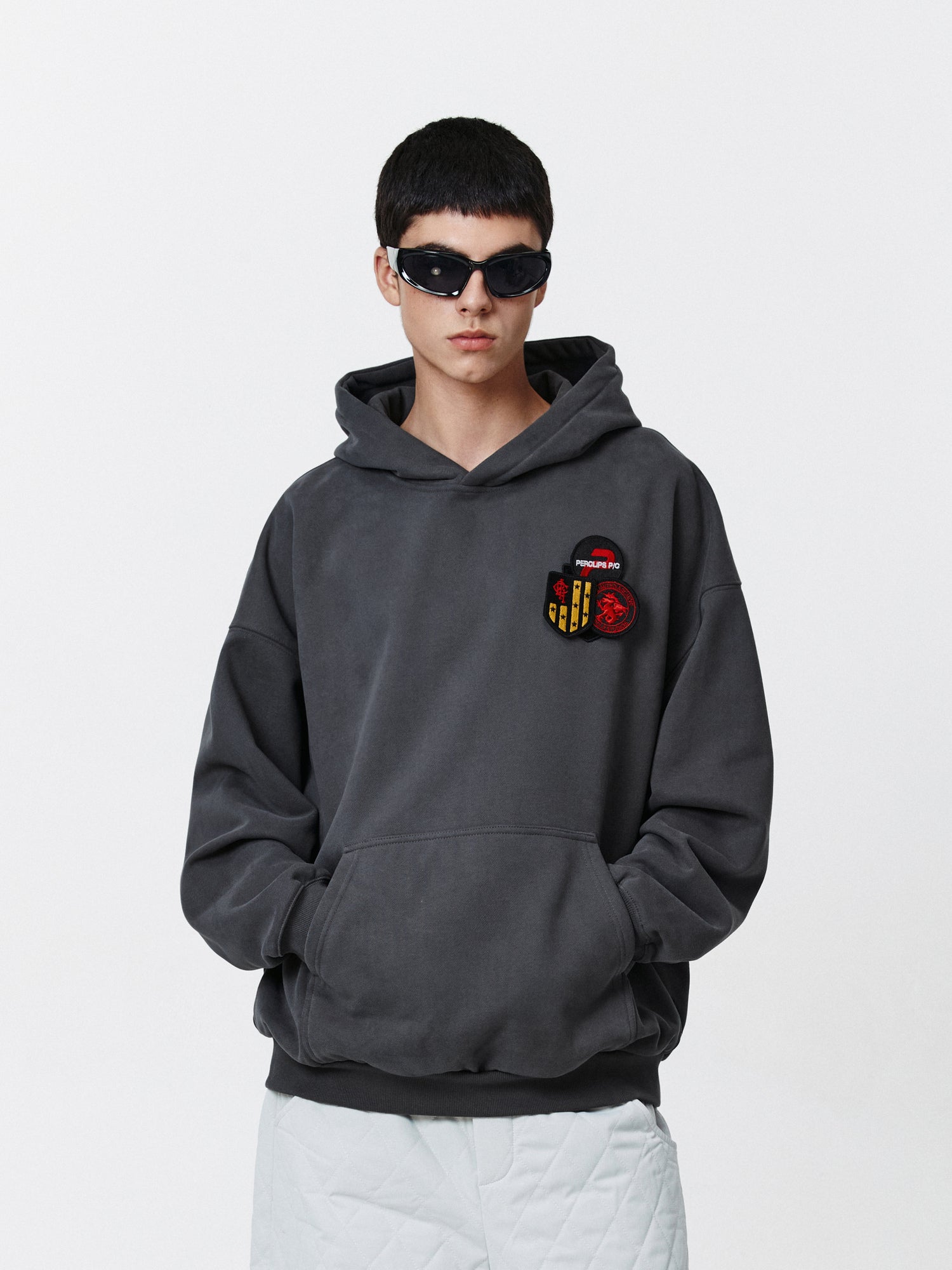 PCLP Three-Dimensional Rubber Stamp Hooded Sweatshirt