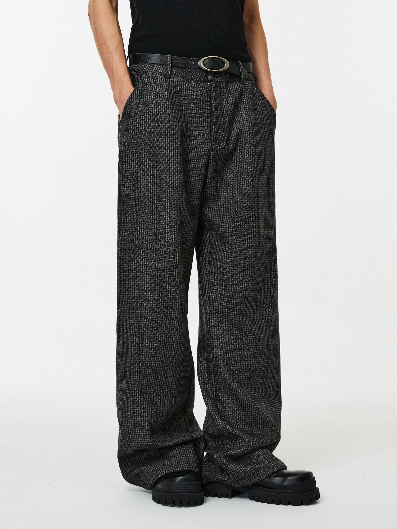 PCLP Small Check Pattern Casual Pants