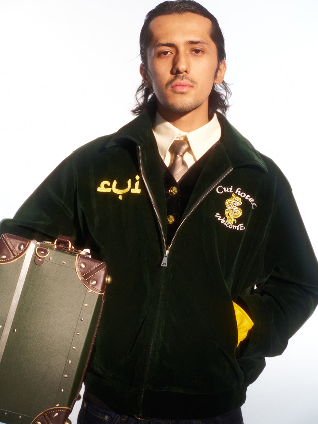 TREclub |   Jacket with Pearl Detail-Green Velvet - PSYLOS 1, TREclub |   Jacket with Pearl Detail-Green Velvet, Jackets, TREclub•JAPAN, PSYLOS 1