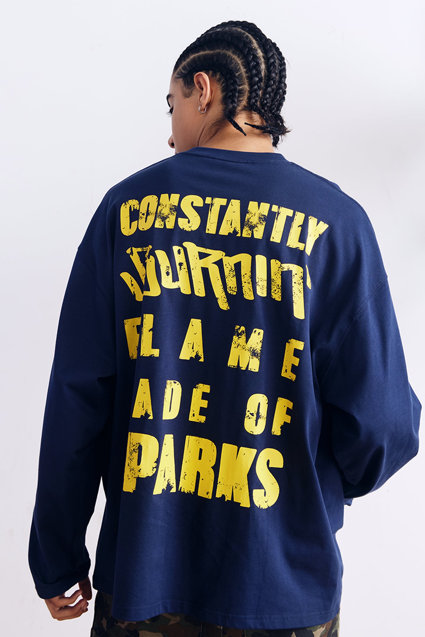 BURNIN*97'Series Logo Slogan Back Print Long Sleeve T-shirt - PSYLOS 1, BURNIN*97'Series Logo Slogan Back Print Long Sleeve T-shirt, T-shirt, Burnin, PSYLOS 1