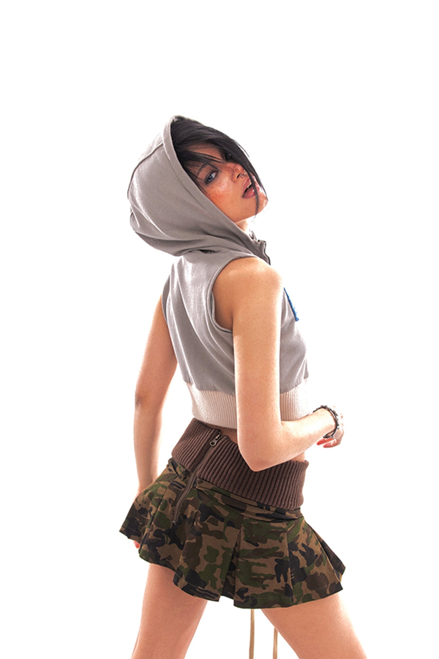 Grey Terry Hooded Sweatshirt Jacket - PSYLOS 1, Grey Terry Hooded Sweatshirt Jacket, Tank Top, NyDkyel, PSYLOS 1