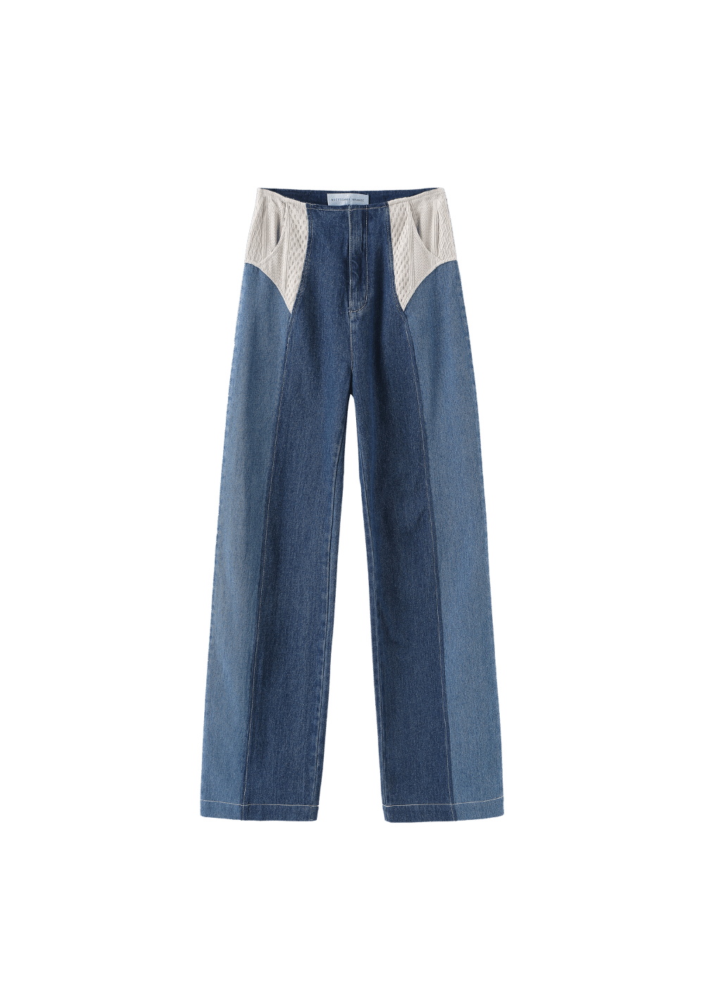 Patchwork High Waisted Jeans - PSYLOS 1, Patchwork High Waisted Jeans, Pants, Necessary, PSYLOS 1