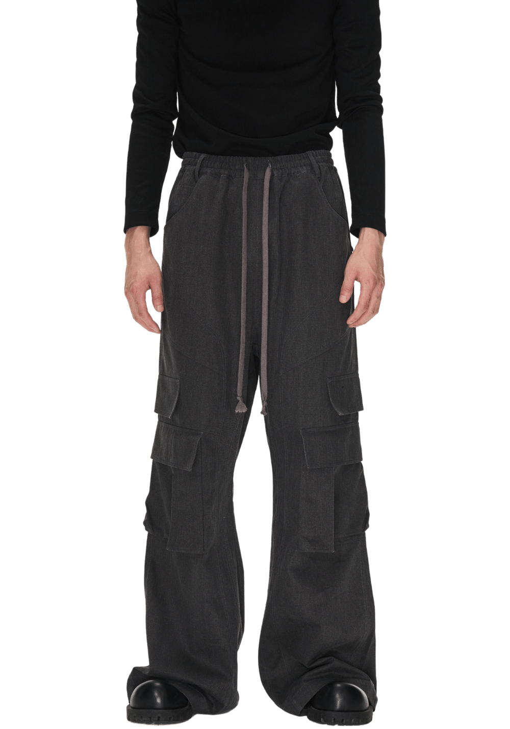 Drawstring Straight Leg Work Pants - PSYLOS 1, Drawstring Straight Leg Work Pants, Pants, BLIND NO PLAN, PSYLOS 1