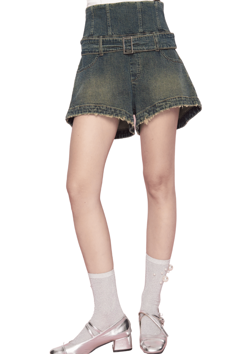 High Waisted Denim Shorts - PSYLOS 1, High Waisted Denim Shorts, Shorts, LHC MODA, PSYLOS 1