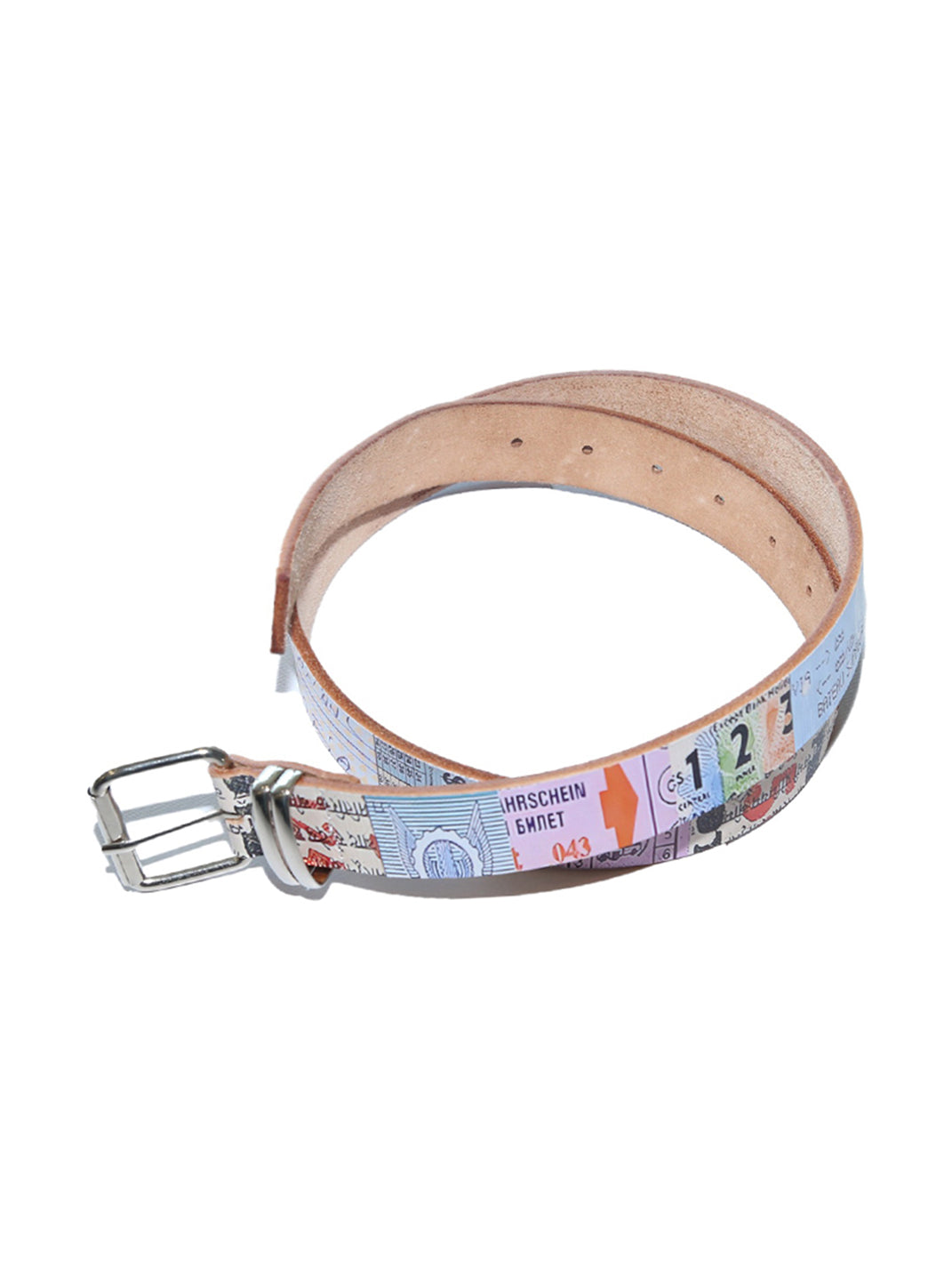 TREclub | Ticket Print Leather Belt - PSYLOS 1, TREclub | Ticket Print Leather Belt, Belt, TREclub•JAPAN, PSYLOS 1