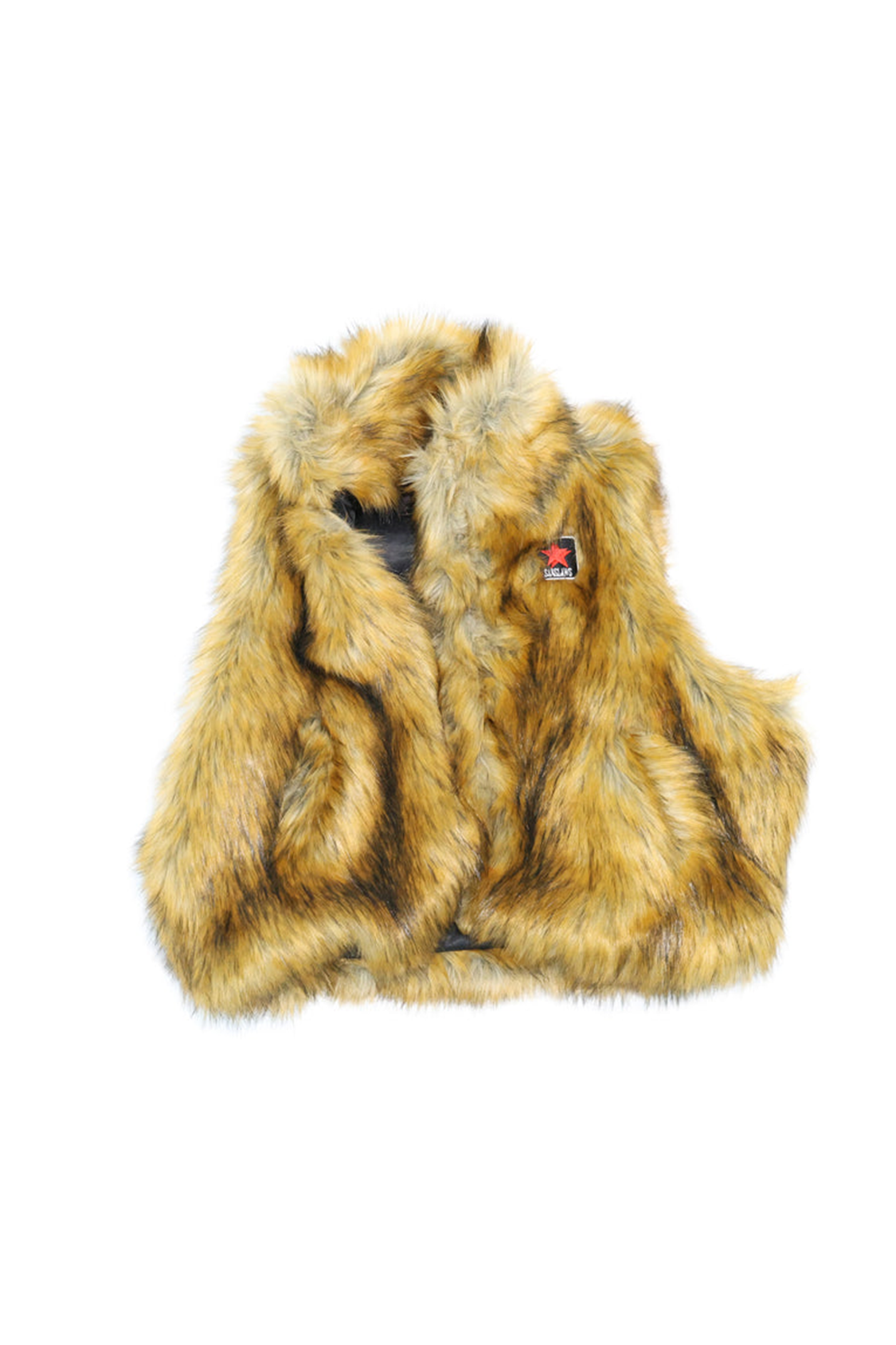 SANSLAWS丨Faux Fur Leather Appliqué Vest - PSYLOS 1, SANSLAWS丨Faux Fur Leather Appliqué Vest, Vest, SANSLAWS, PSYLOS 1