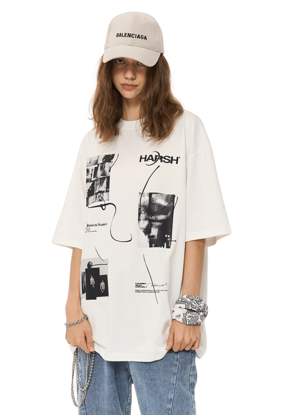 Pictures Decoupage Printed Tee - PSYLOS 1, Pictures Decoupage Printed Tee, T-Shirt, HARSH AND CRUEL, PSYLOS 1