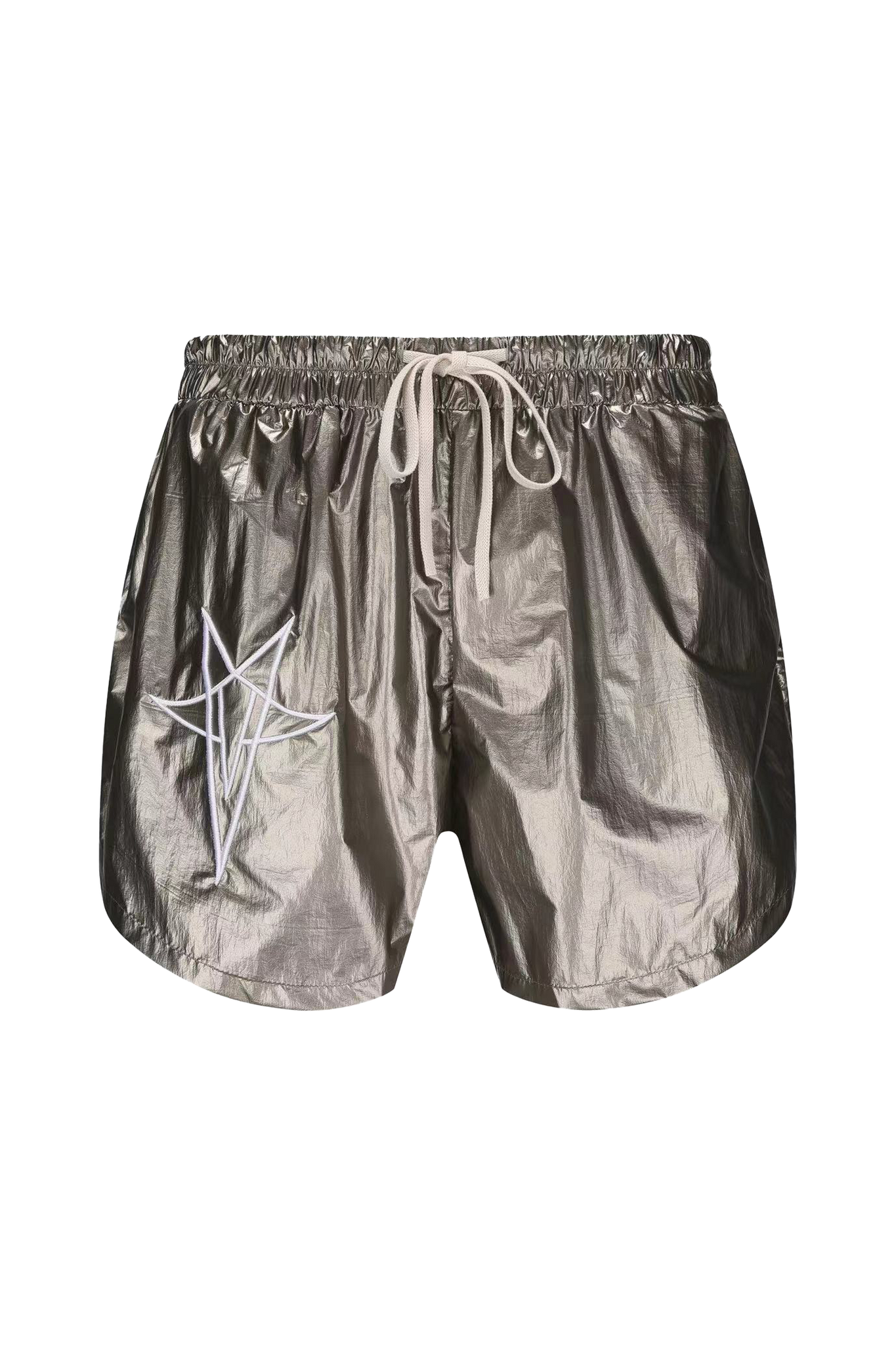 Disark Five-pointed Star Embroidered Metallic Nylon Shorts