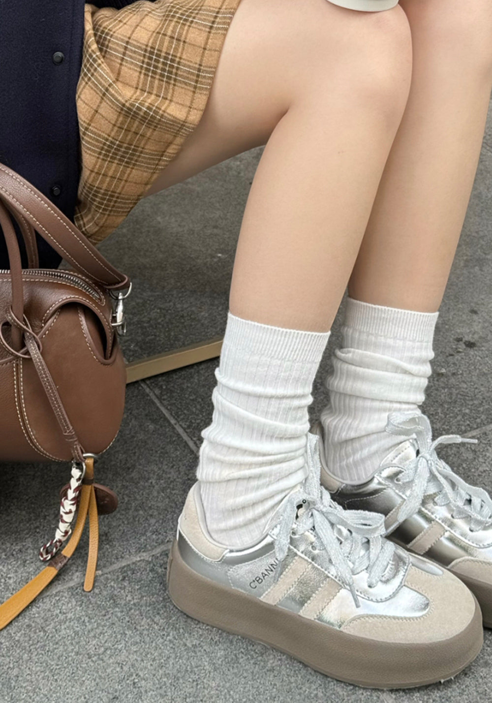 C.BANNER丨Silver Grey Colorblock Platform Sneakers - PSYLOS 1, C.BANNER丨Silver Grey Colorblock Platform Sneakers, Chunky Sneakers, C.BANNER, PSYLOS 1