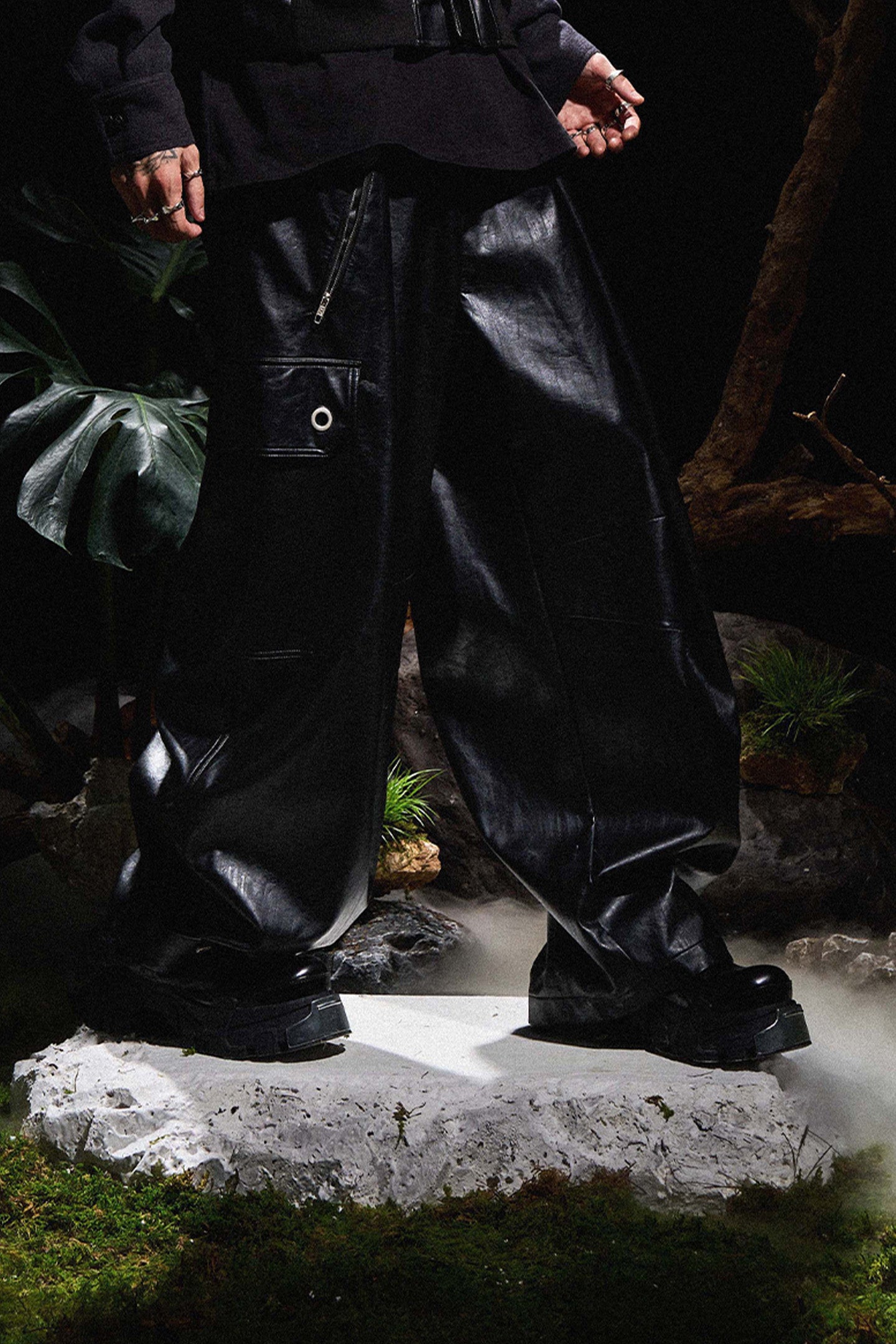 RELABEL丨Pleated Tapered Leather Pants - PSYLOS 1, RELABEL丨Pleated Tapered Leather Pants, Pants, RELABEL, PSYLOS 1