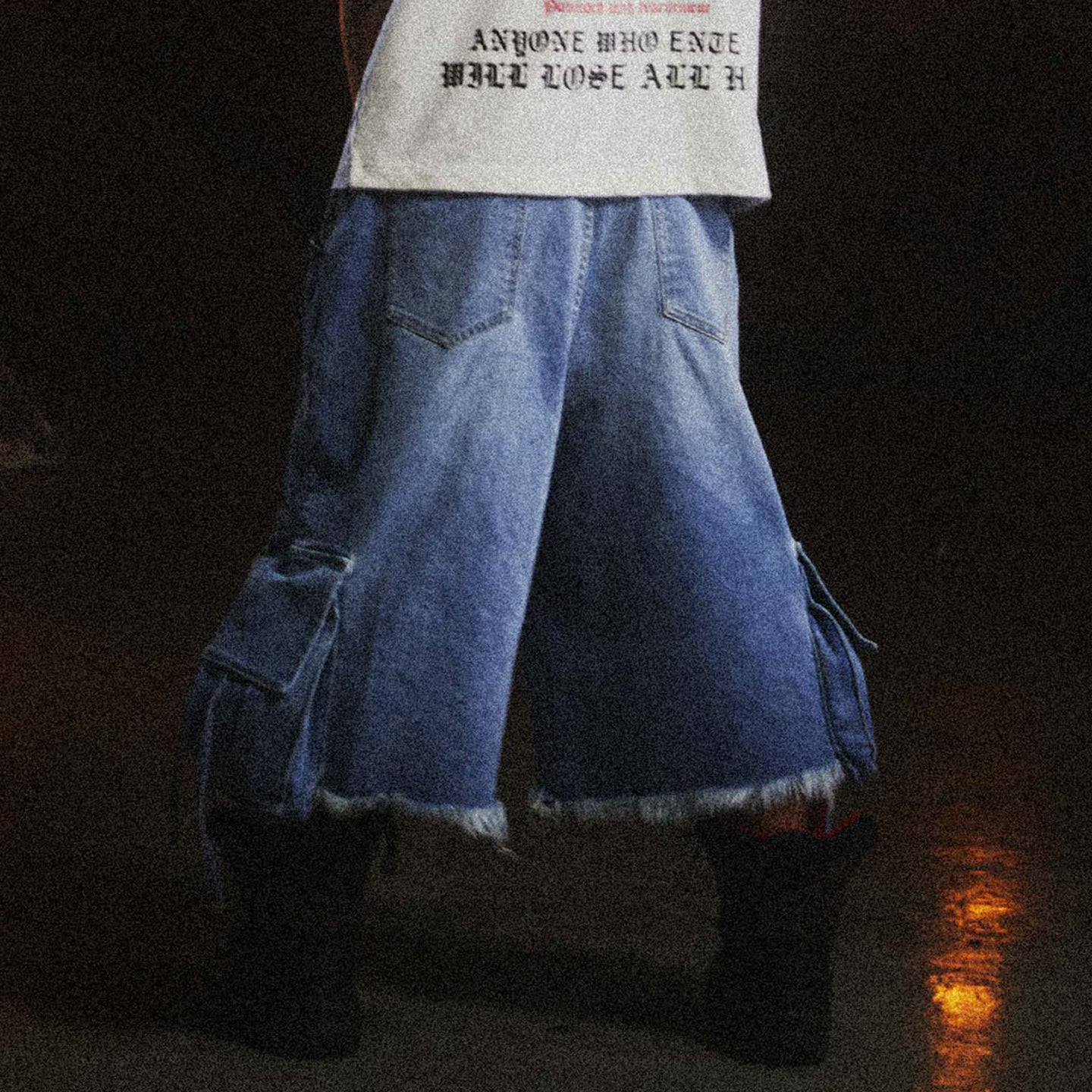 BURNIN*Underground Palace Embroidered Washed Denim Shorts - PSYLOS 1, BURNIN*Underground Palace Embroidered Washed Denim Shorts, Pants, Burnin, PSYLOS 1