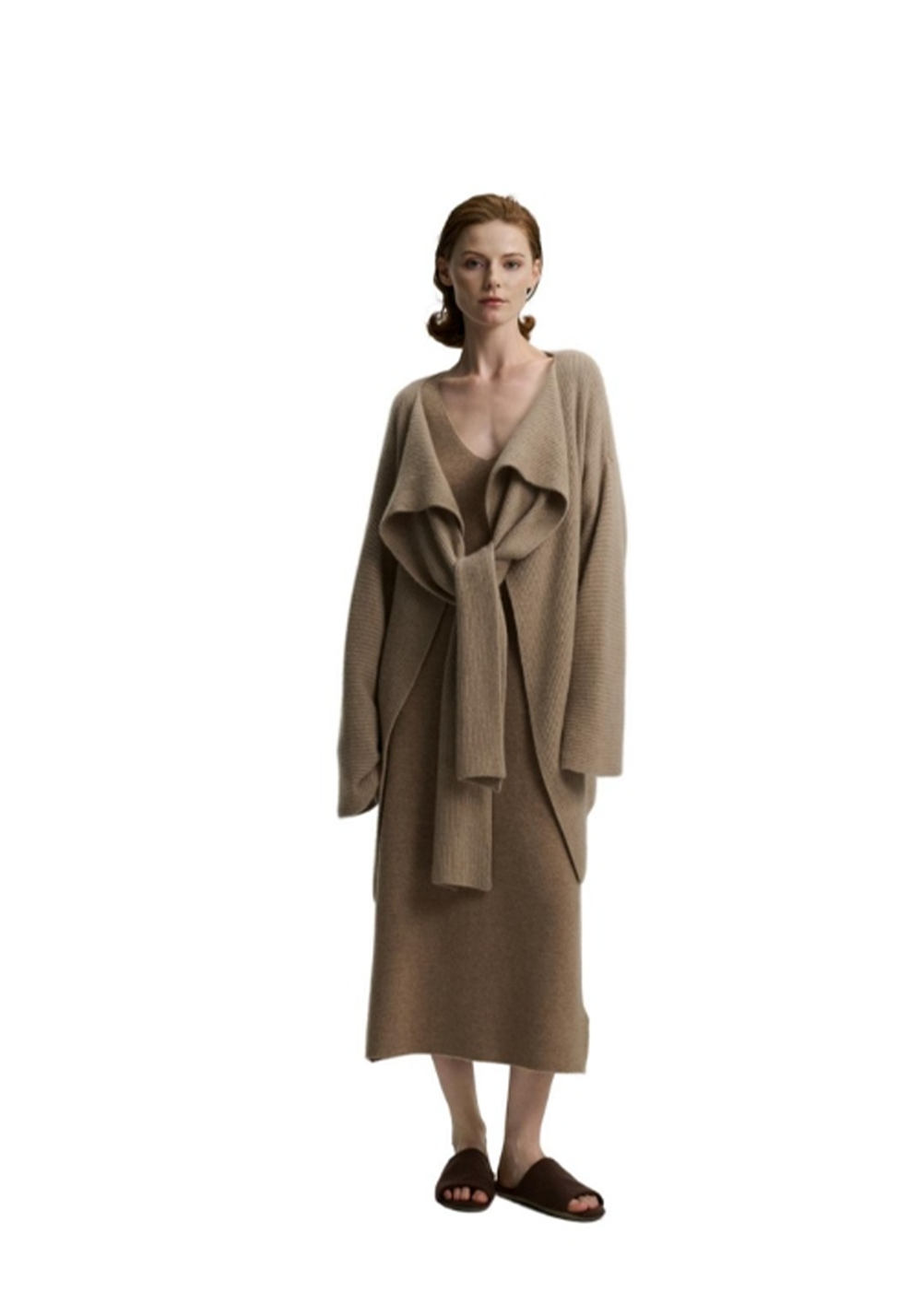 CASHMERE Cashmere Design Coat-Flower Camel