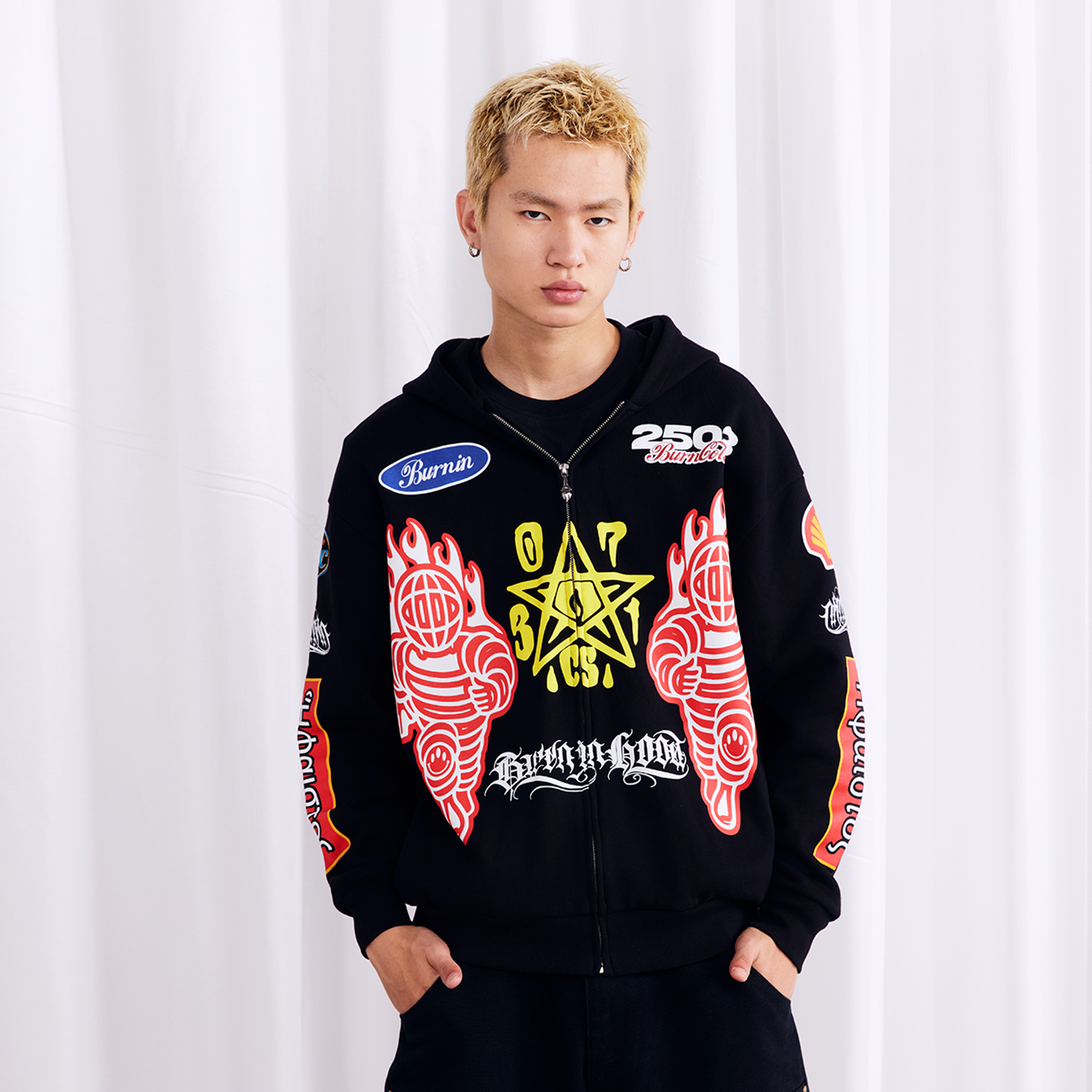 BURNIN Full Print Racing Zipper Hoodie - PSYLOS 1, BURNIN Full Print Racing Zipper Hoodie, Hoodie, Burnin, PSYLOS 1