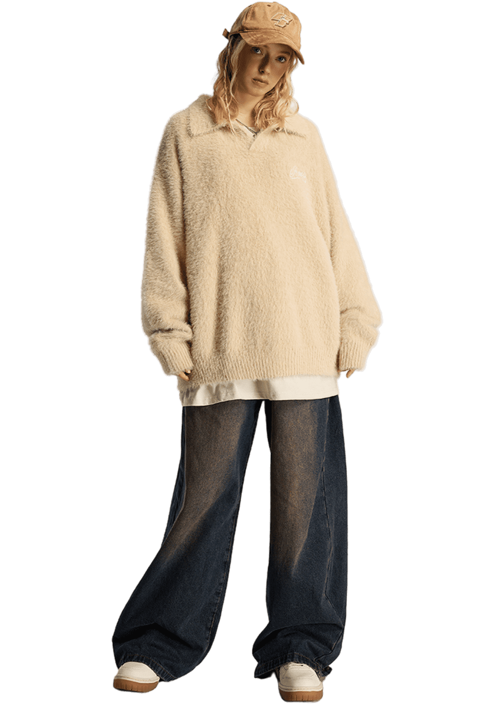 Faux Mink Embroidered Knitted Sweater - PSYLOS 1, Faux Mink Embroidered Knitted Sweater, Sweater, iconslab, PSYLOS 1