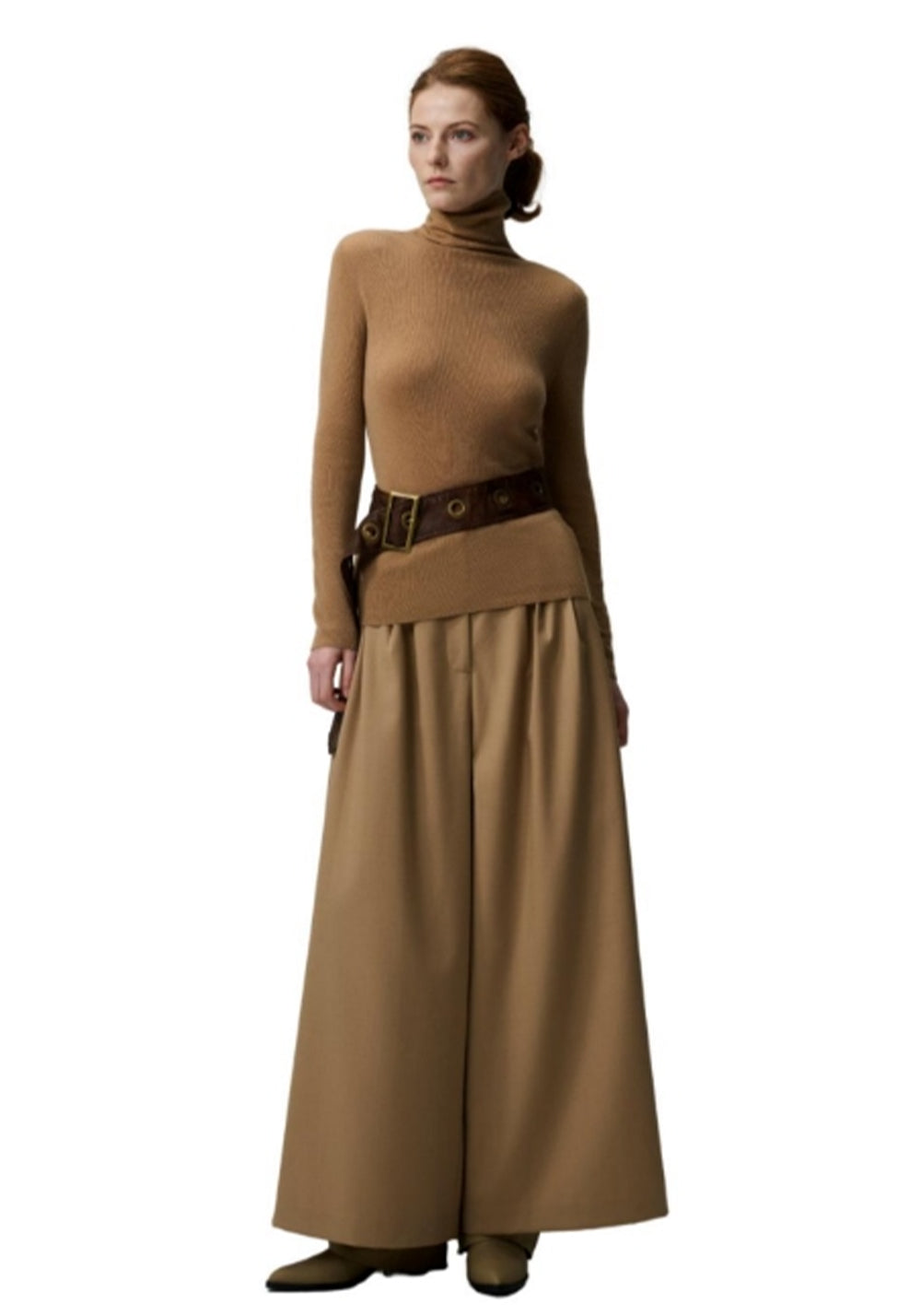 100% Cashmere Pants And Skirts Couture Collection - Camel