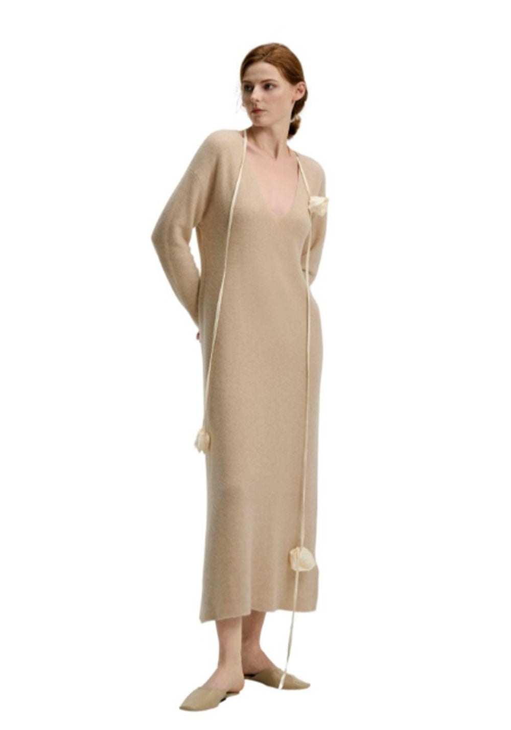 CASHMERE V-Neck Cocoon Cashmere Dress