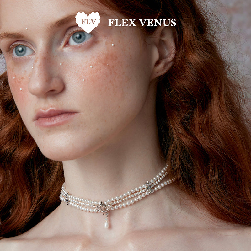 FLV Iris Tear-Drop Collarbone Necklace