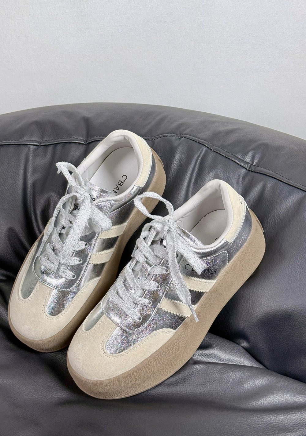 C.BANNER丨Silver Grey Colorblock Platform Sneakers - PSYLOS 1, C.BANNER丨Silver Grey Colorblock Platform Sneakers, Chunky Sneakers, C.BANNER, PSYLOS 1