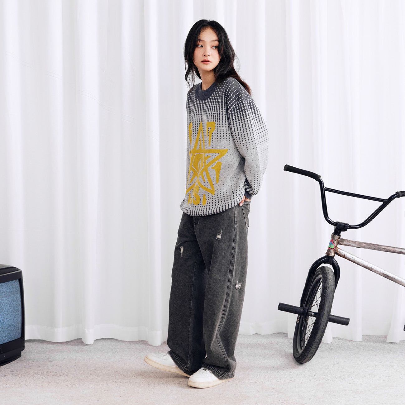 Jacquard Gradient Sweater - PSYLOS 1, Jacquard Gradient Sweater, Sweater, Burnin, PSYLOS 1