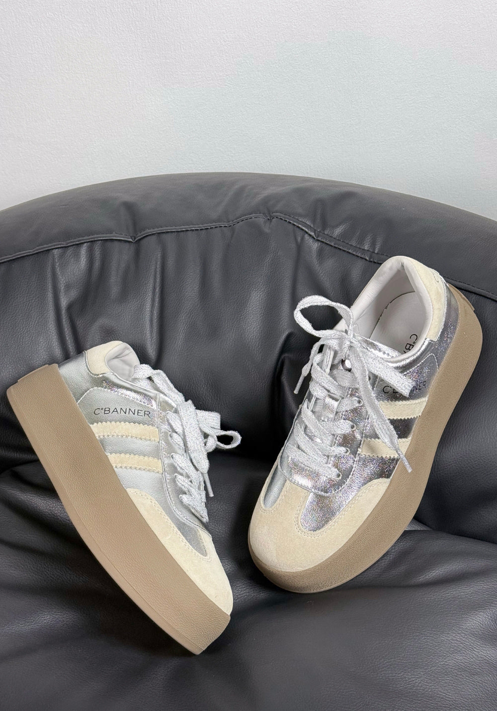 C.BANNER丨Silver Grey Colorblock Platform Sneakers - PSYLOS 1, C.BANNER丨Silver Grey Colorblock Platform Sneakers, Chunky Sneakers, C.BANNER, PSYLOS 1