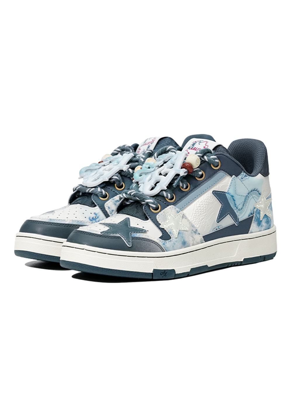 Retro Star Sneakers-Blue And White Porcelain - PSYLOS 1, Retro Star Sneakers-Blue And White Porcelain, Shoes, KAALIXTO, PSYLOS 1