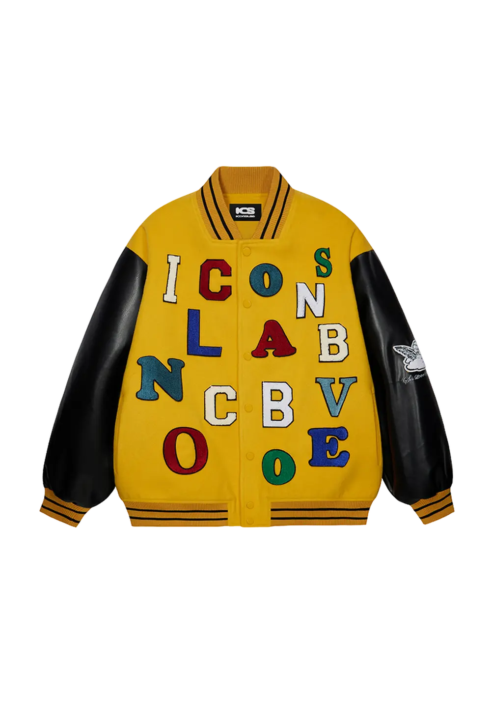Colorful Letters Baseball Jersey - PSYLOS 1, Colorful Letters Baseball Jersey, Jacket, iconslab, PSYLOS 1