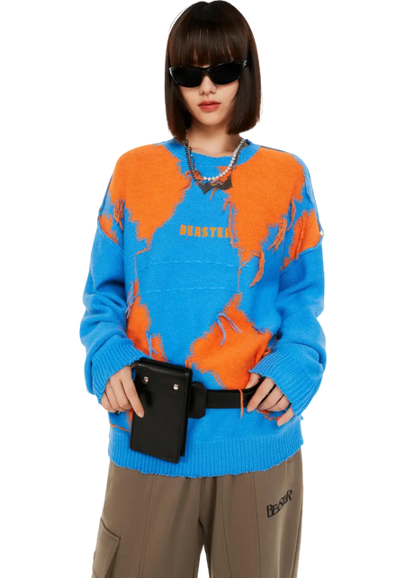 Embroidered Pullover Sweater - PSYLOS 1, Embroidered Pullover Sweater, Sweater, BEASTER, PSYLOS 1