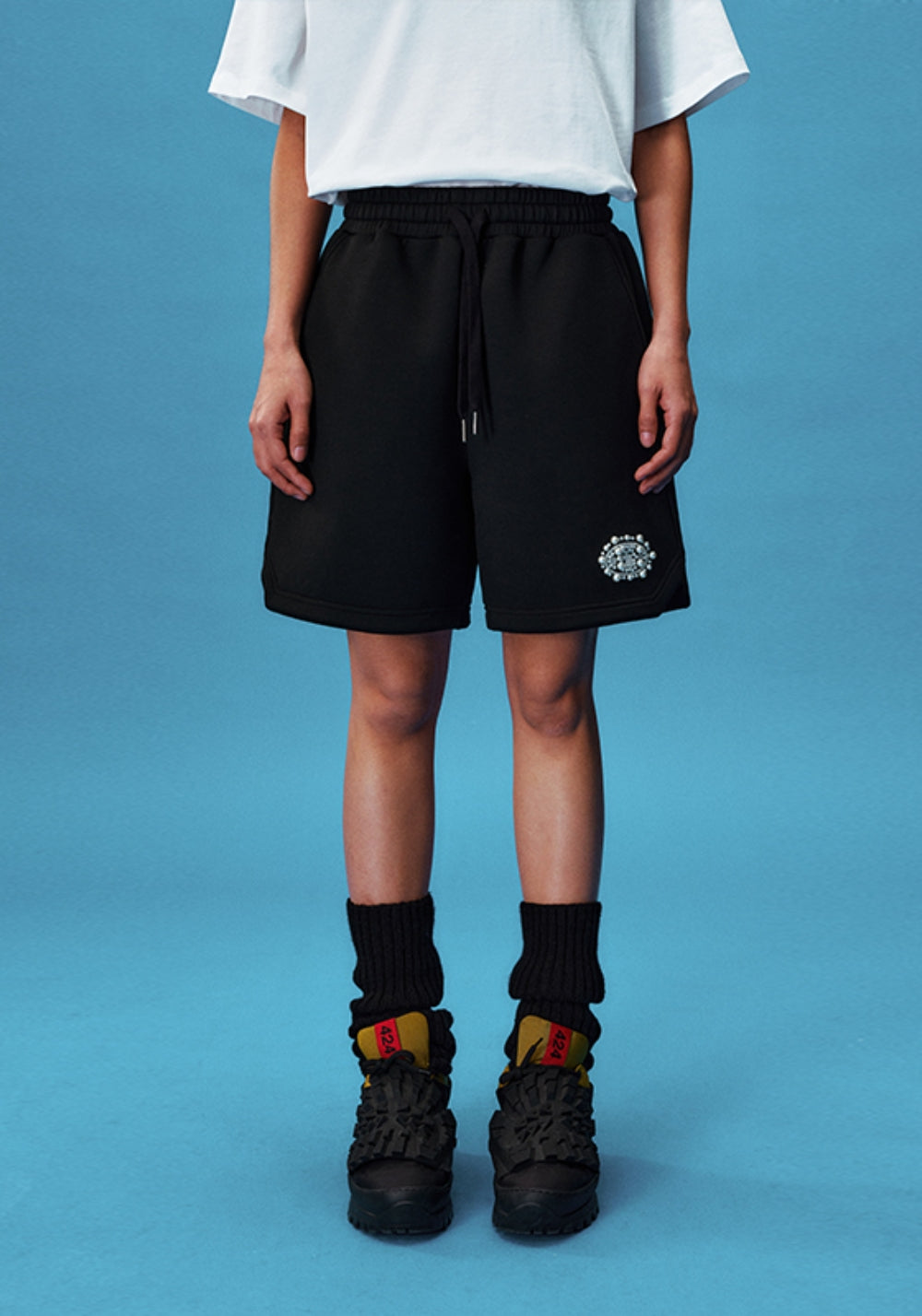 YADcrew丨YADcrew Pearl Logo Shorts-Black - PSYLOS 1, YADcrew丨YADcrew Pearl Logo Shorts-Black, Shorts, YADcrew, PSYLOS 1