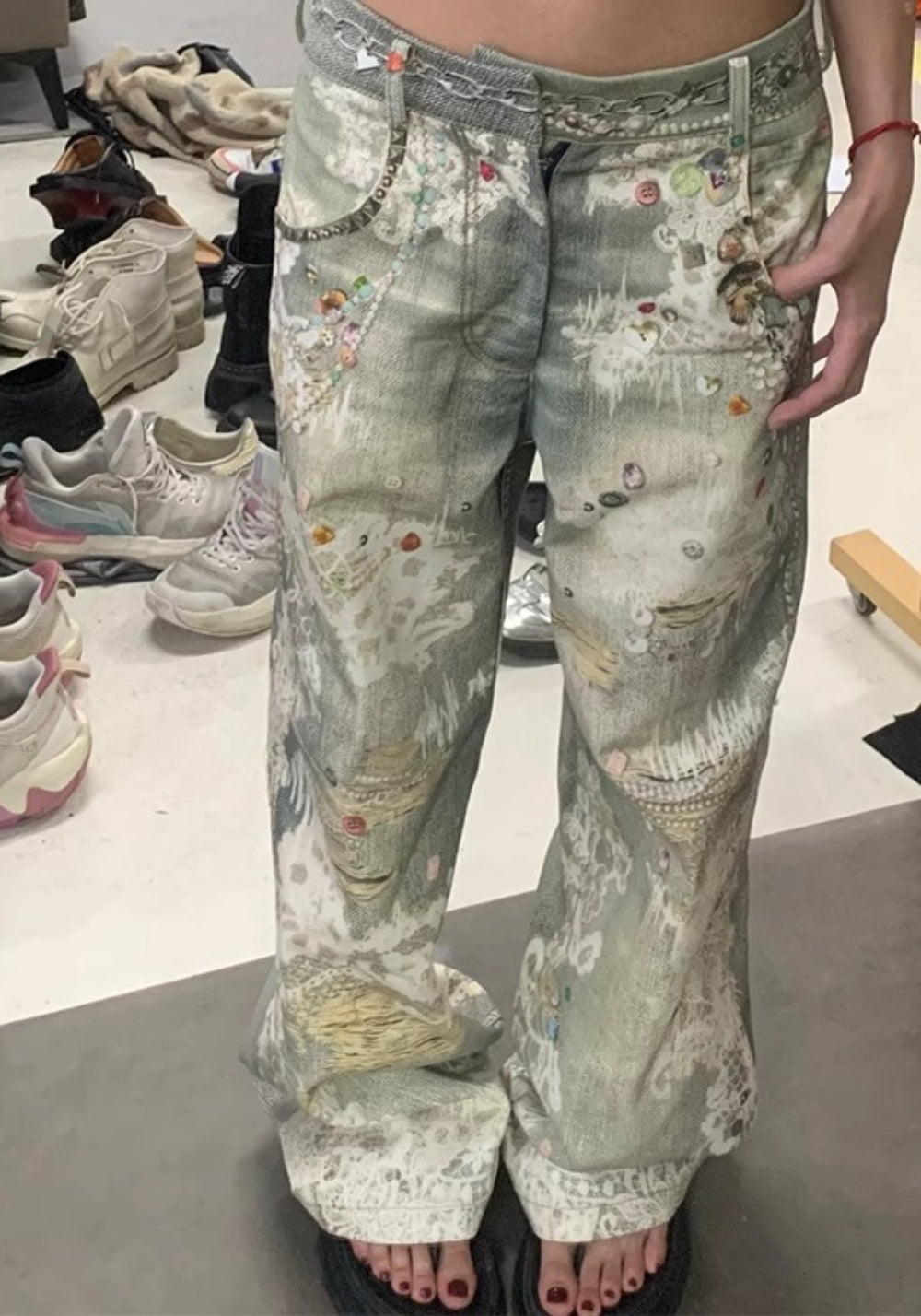 DND4DES丨All-Over Lace Print Pants - PSYLOS 1, DND4DES丨All-Over Lace Print Pants, Pants, DND4DES•JAPAN, PSYLOS 1