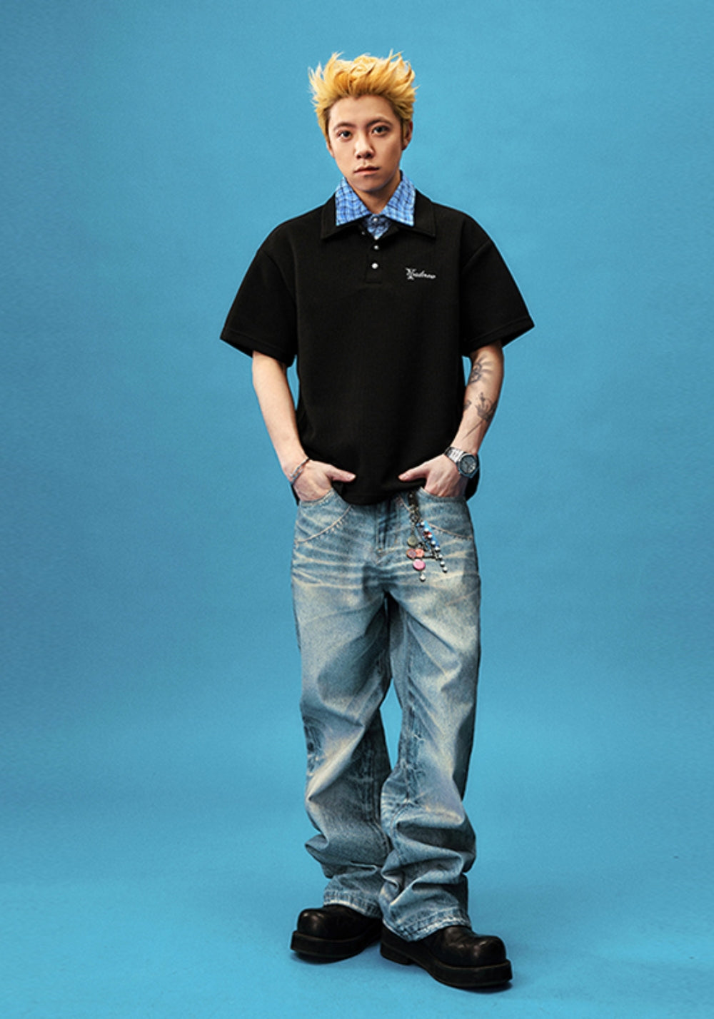 YADcrew丨YADcrew Pendant-Print Jeans - PSYLOS 1, YADcrew丨YADcrew Pendant-Print Jeans, Jeans, YADcrew, PSYLOS 1