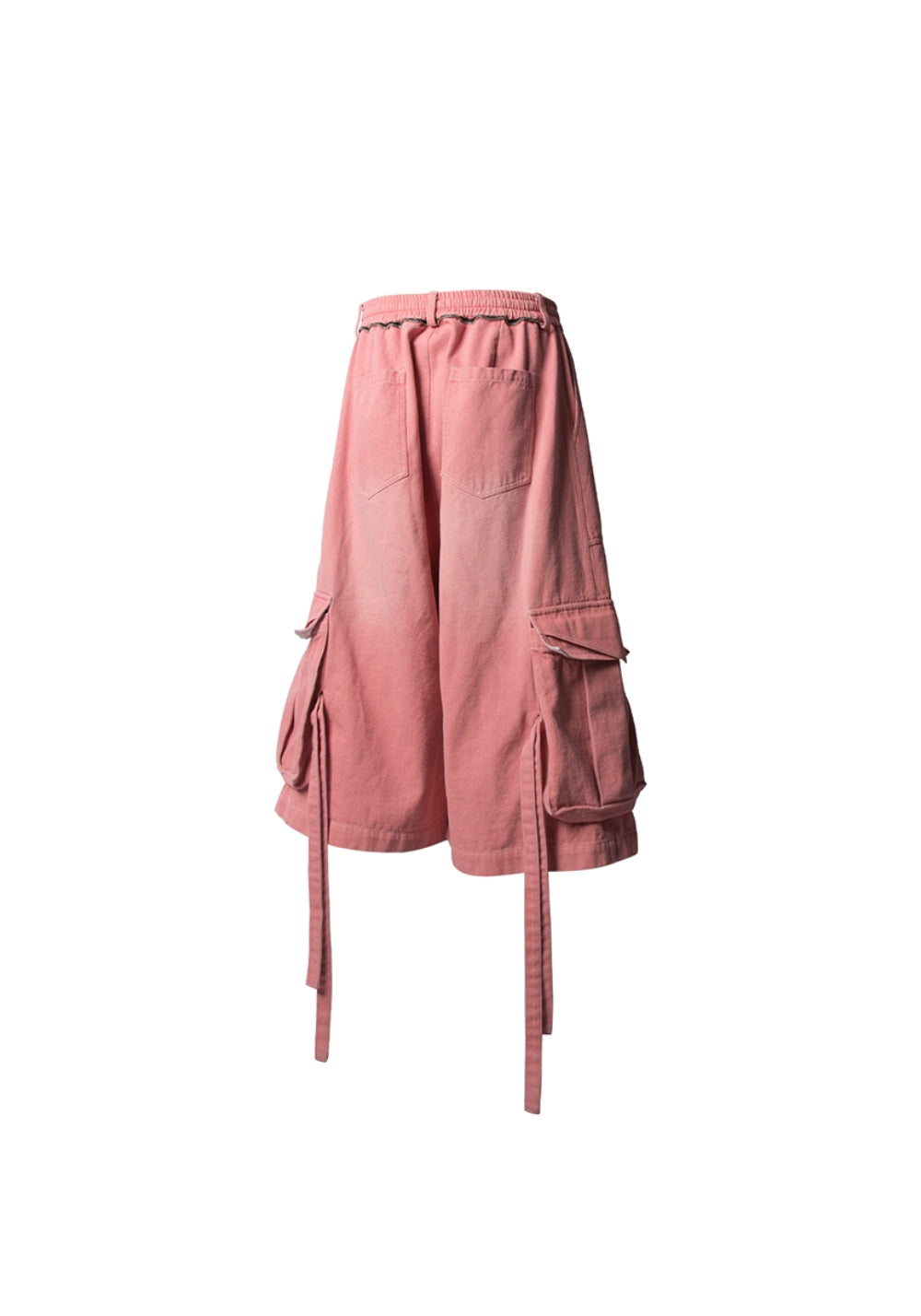 RELABEL丨Adjustable Tie-Waist Washed Pink Denim Shorts - PSYLOS 1, RELABEL丨Adjustable Tie-Waist Washed Pink Denim Shorts, Shorts, RELABEL, PSYLOS 1