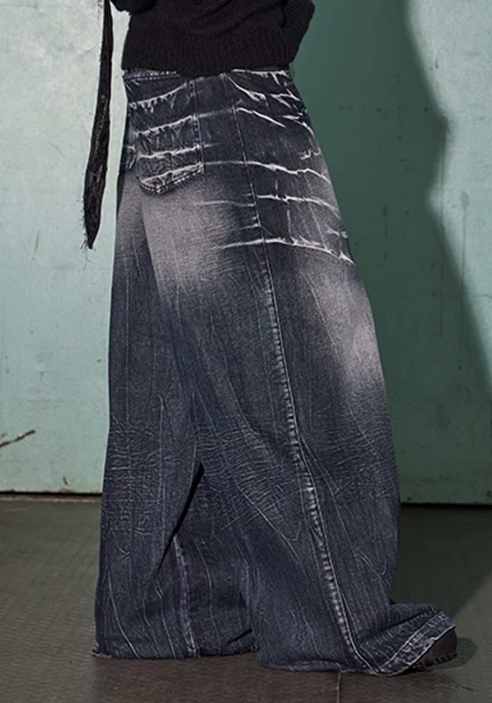 DND4DES丨Black Lightning Pattern Denim Jeans - PSYLOS 1, DND4DES丨Black Lightning Pattern Denim Jeans, Pants, DND4DES•JAPAN, PSYLOS 1